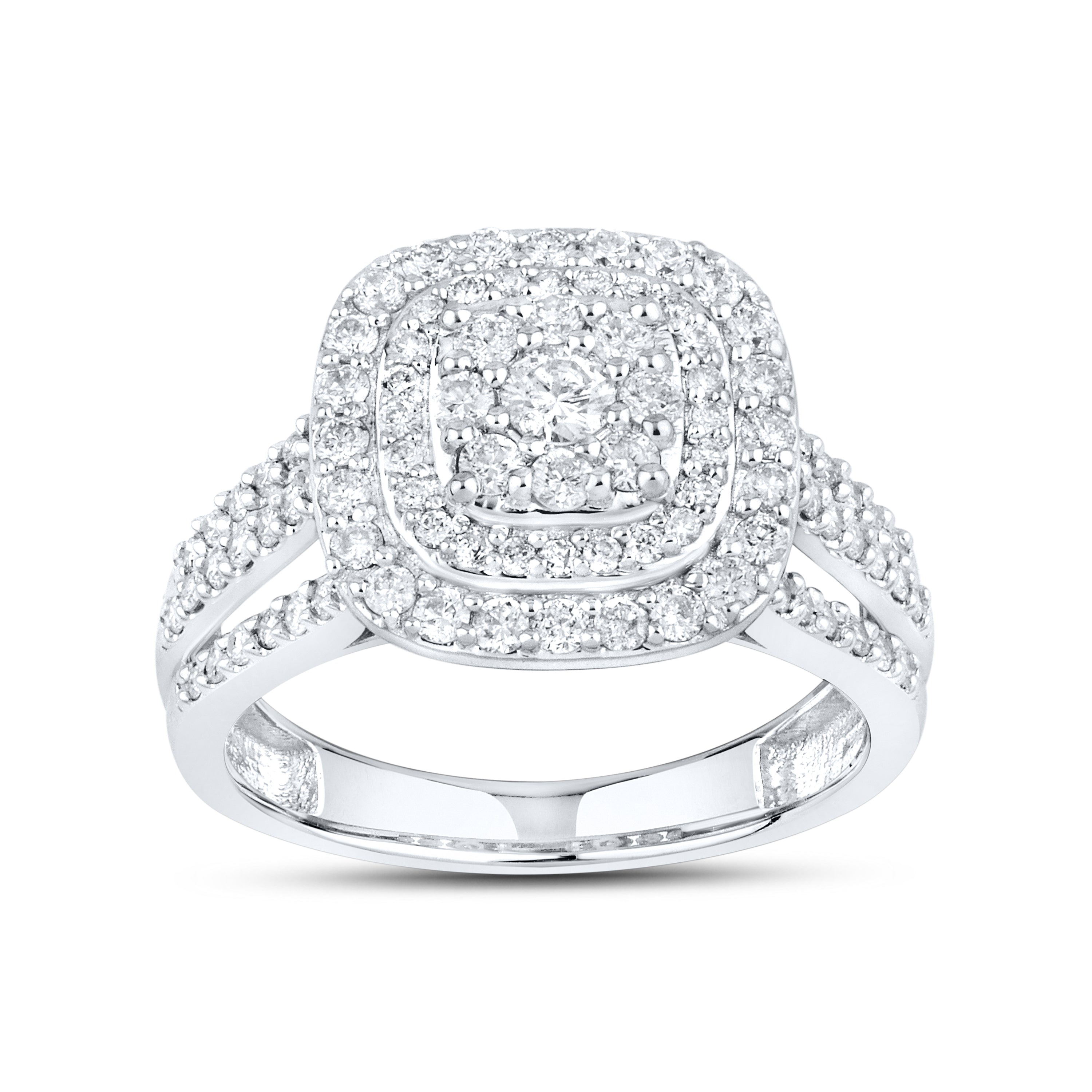 14kt White Gold 1.14 CTW Natural Diamond Bridal Ring Set