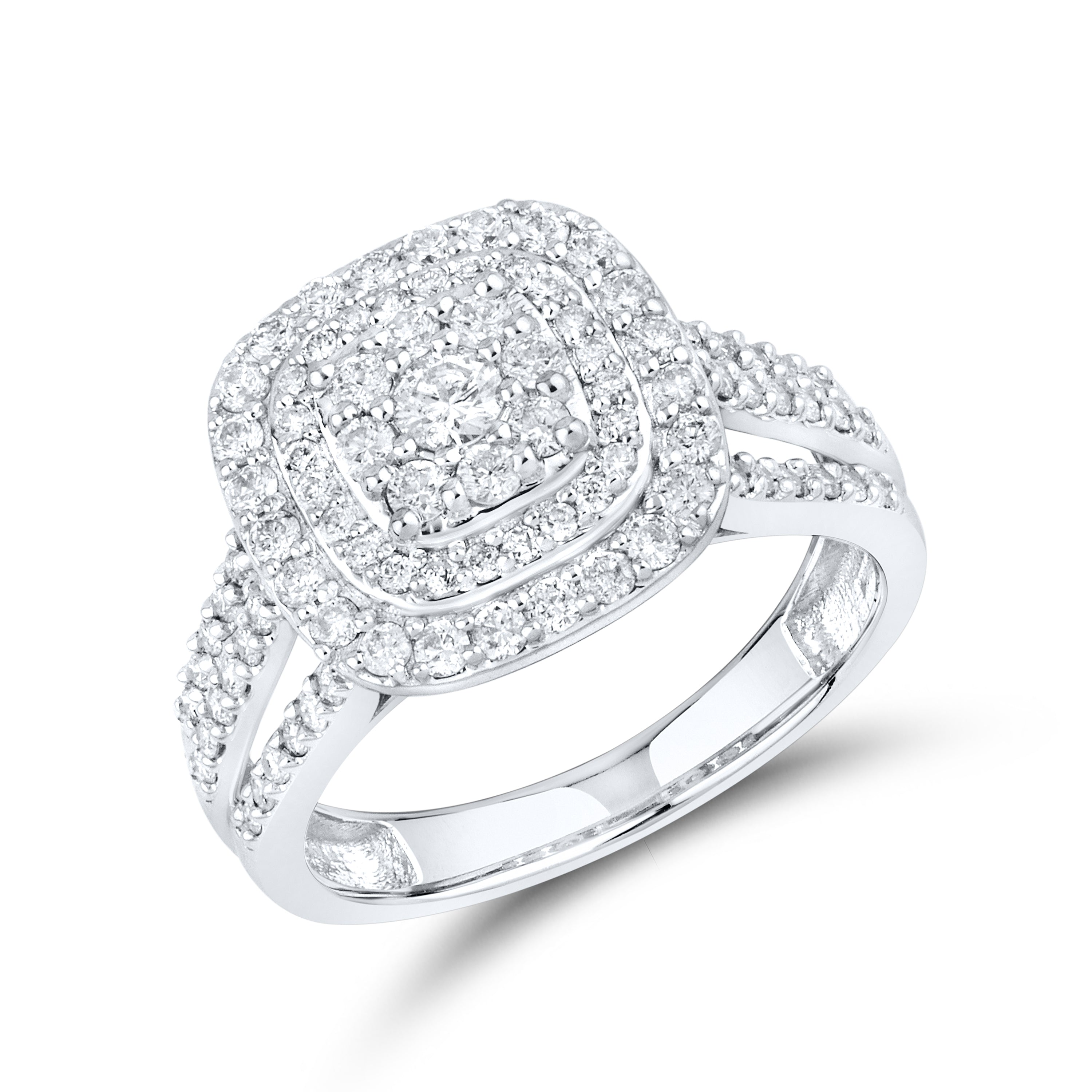 14kt White Gold 1.14 CTW Natural Diamond Bridal Ring Set