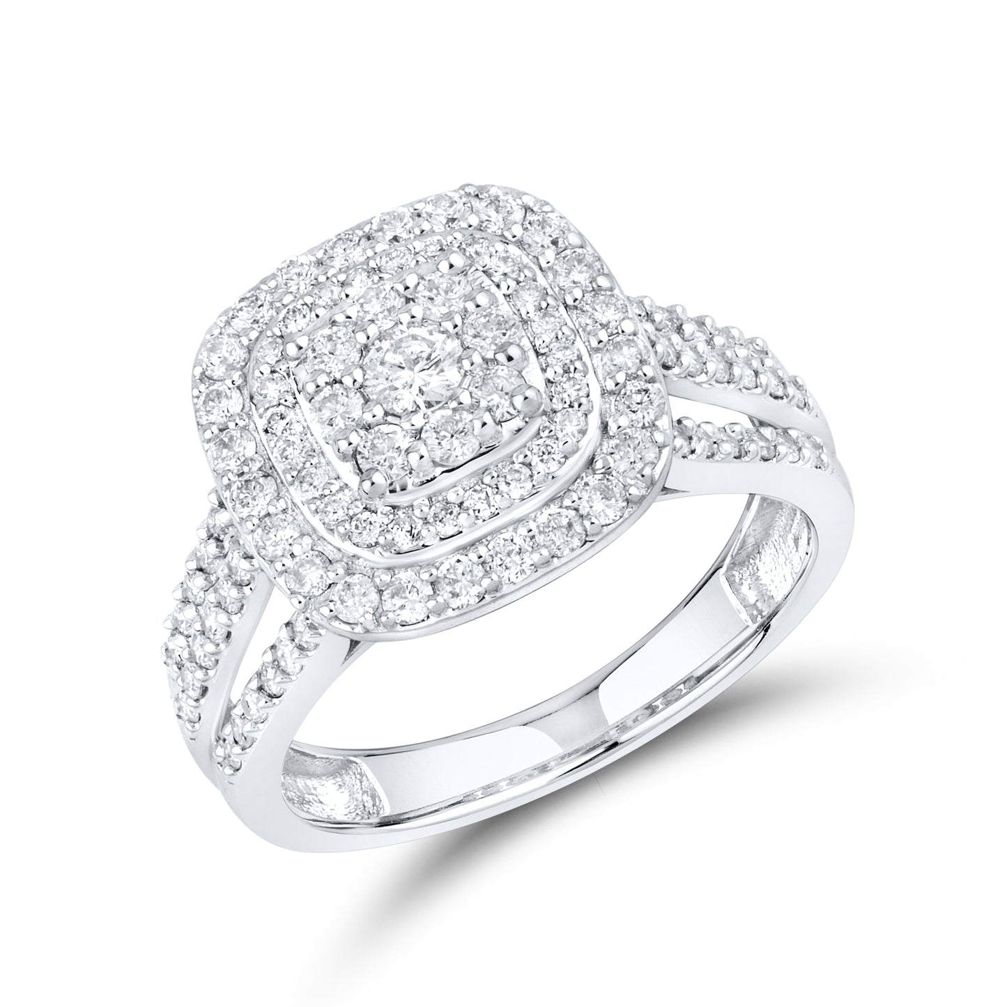 14kt White Gold 1.14 CTW Natural Diamond Bridal Ring Set