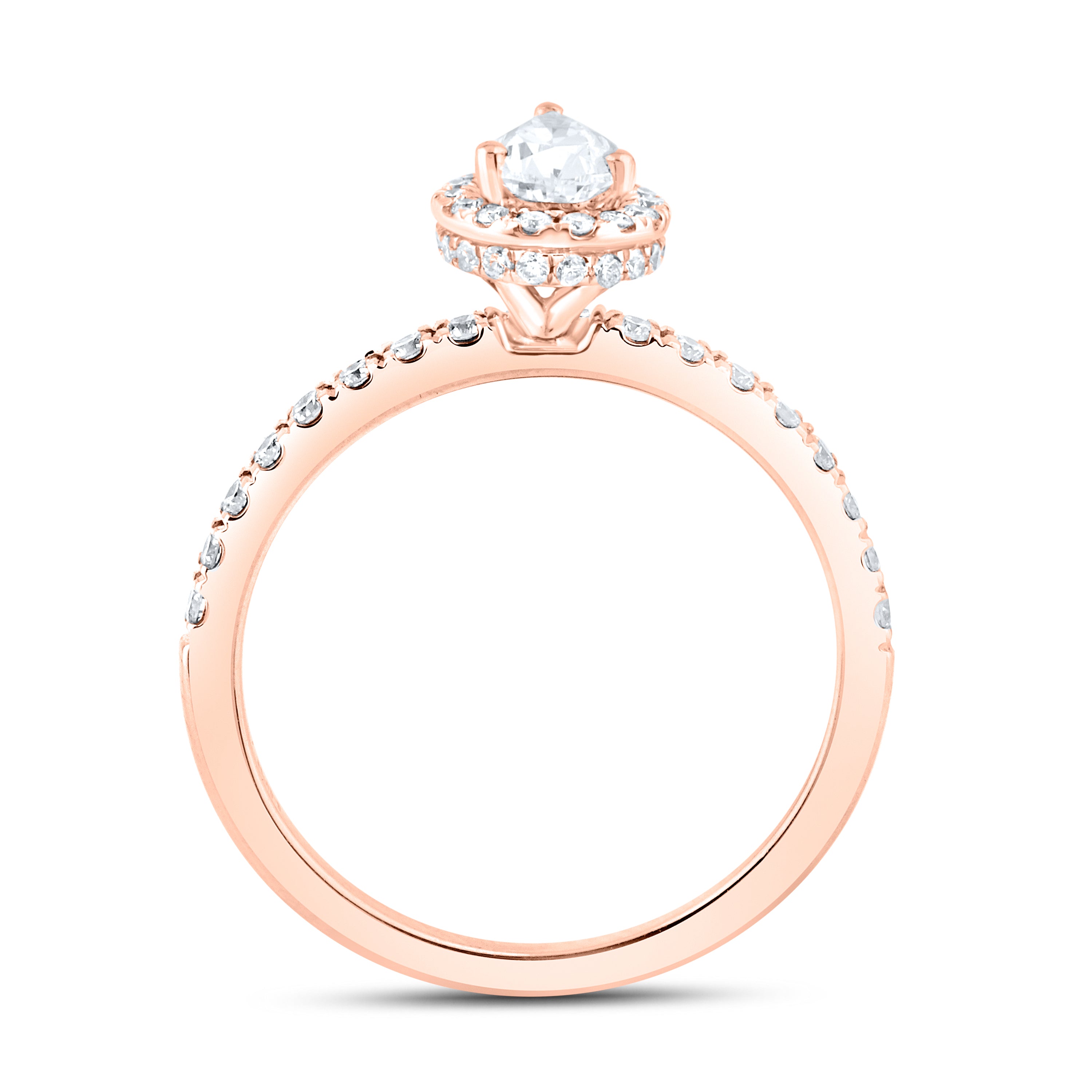10KT ROSE GOLD 1.15 CTW PEAR SHAPE DIAMOND BRIDAL RING SET