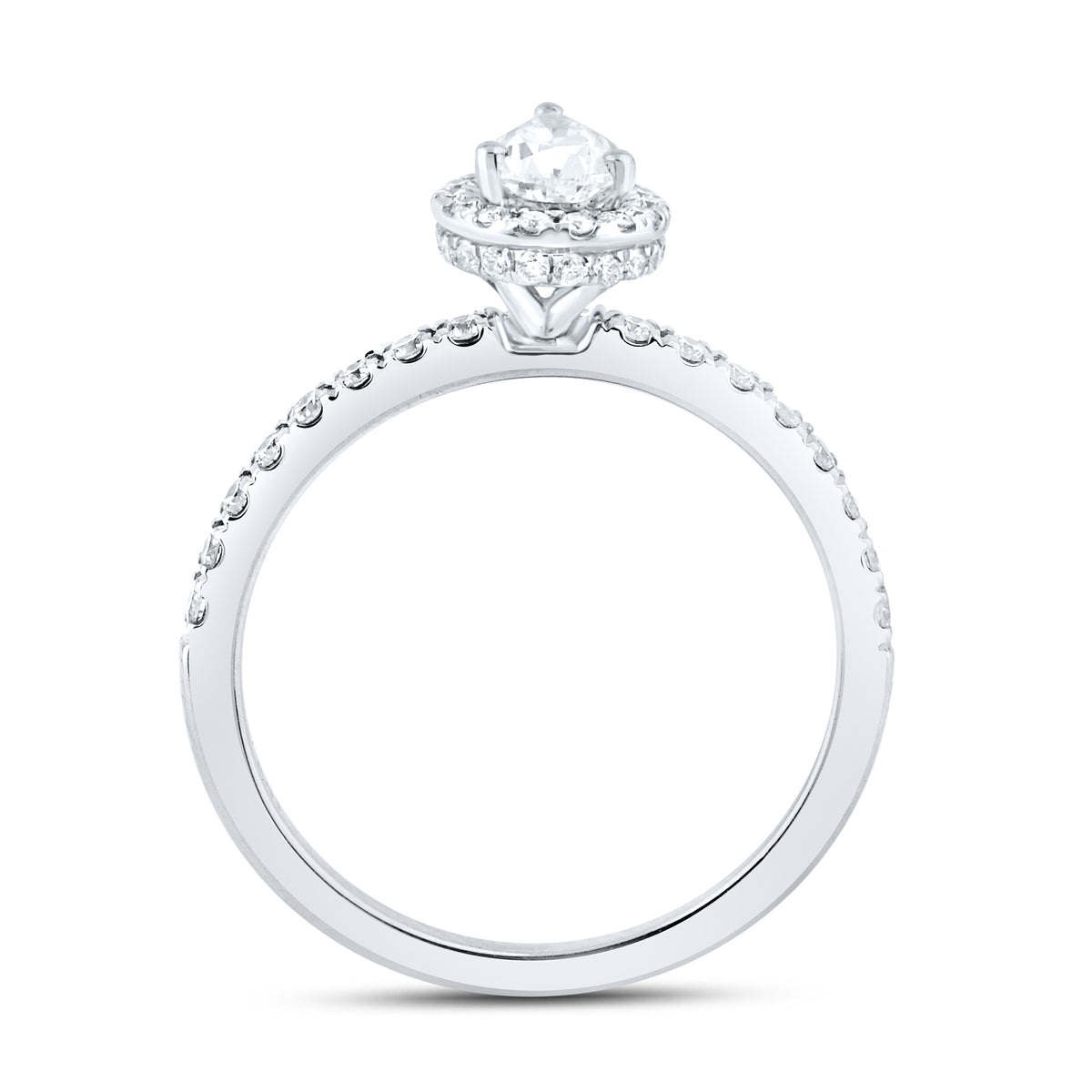 10KT WHITE GOLD 1.15 CTW PEAR SHAPE DIAMOND BRIDAL RING SET