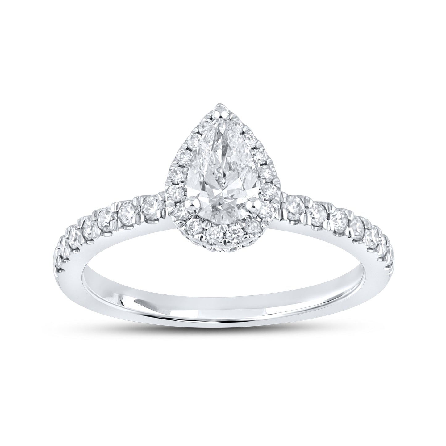 10KT WHITE GOLD 1.14 CTW PEAR SHAPE DIAMOND BRIDAL RING SET