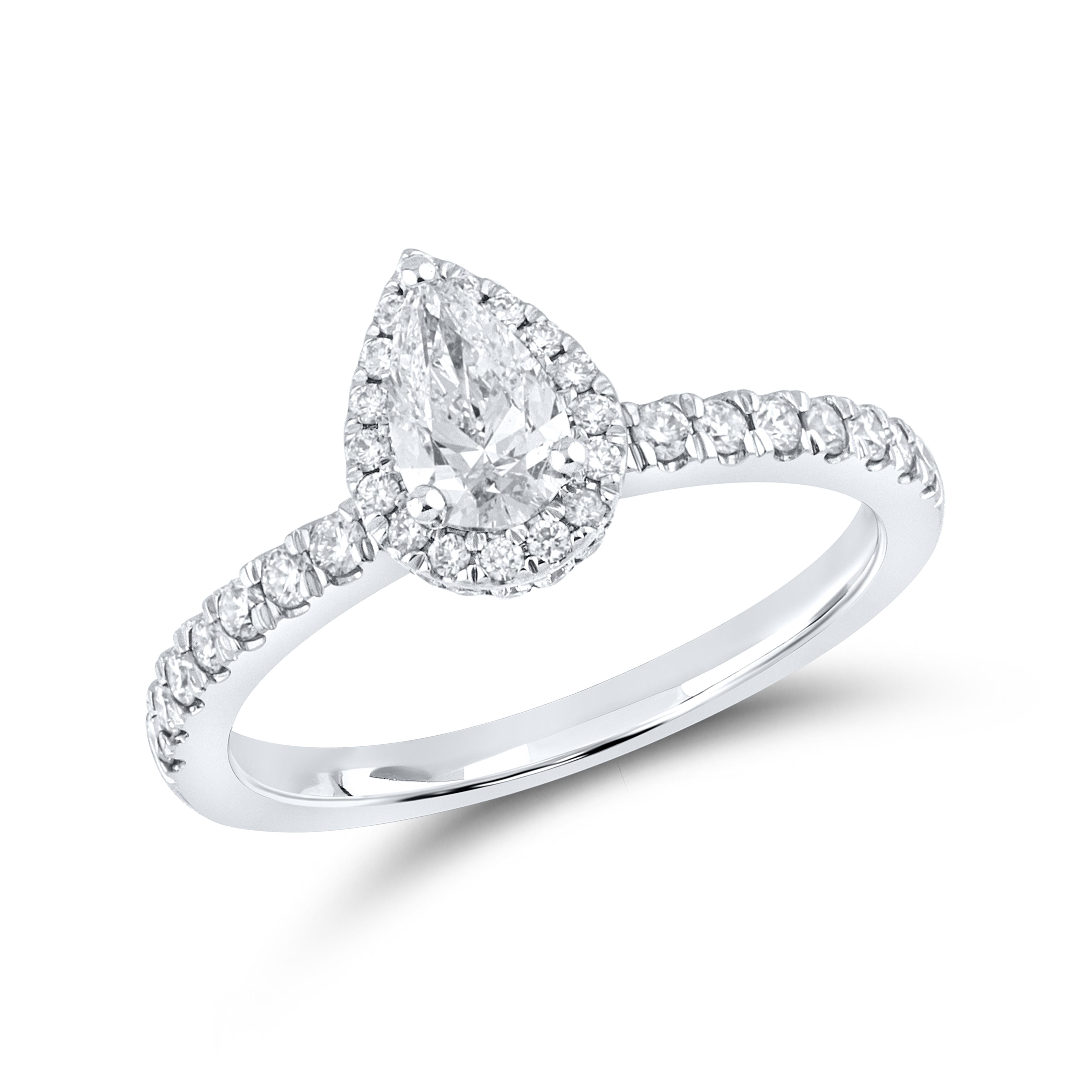 10KT WHITE GOLD 1.15 CTW PEAR SHAPE DIAMOND BRIDAL RING SET