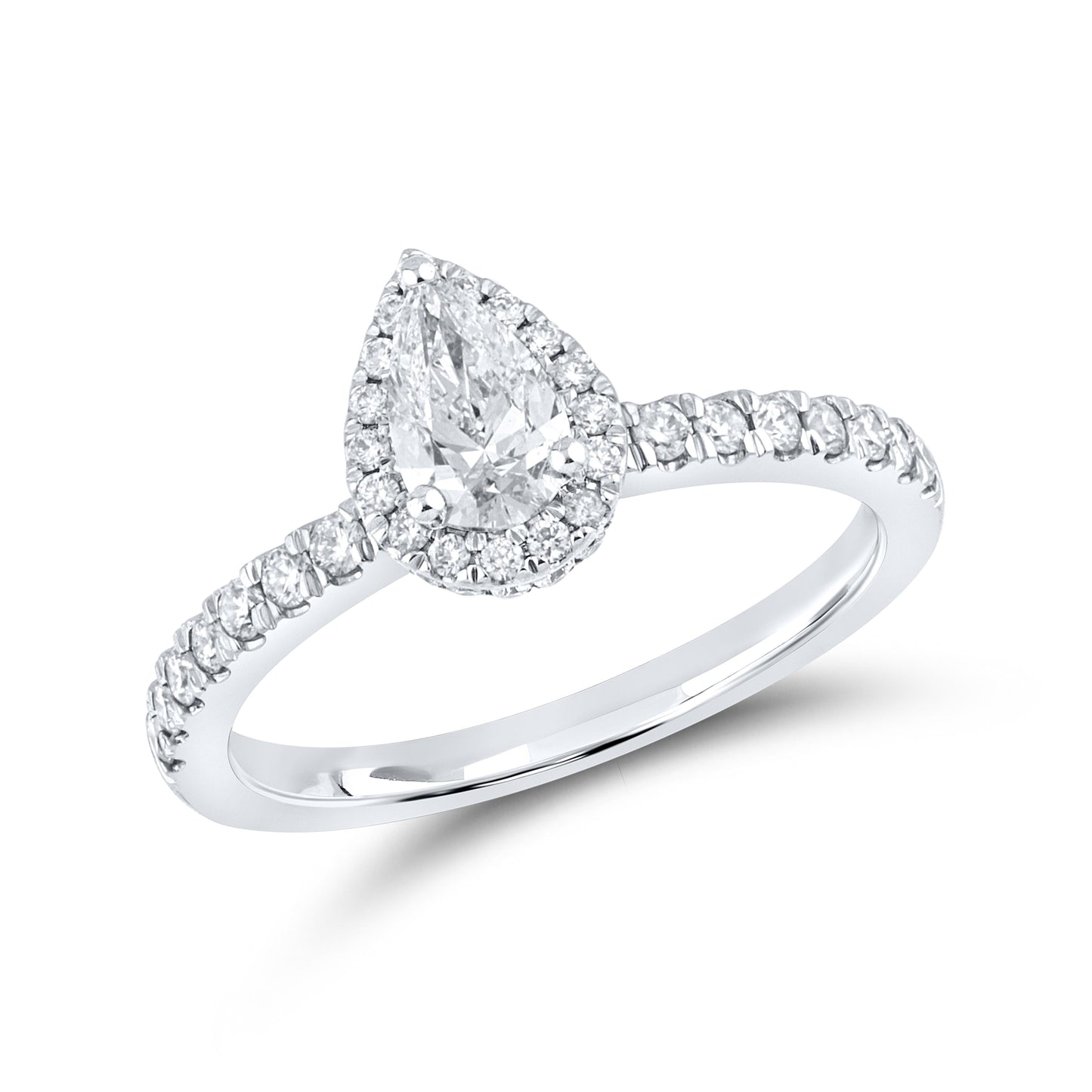 10KT WHITE GOLD 1.14 CTW PEAR SHAPE DIAMOND BRIDAL RING SET