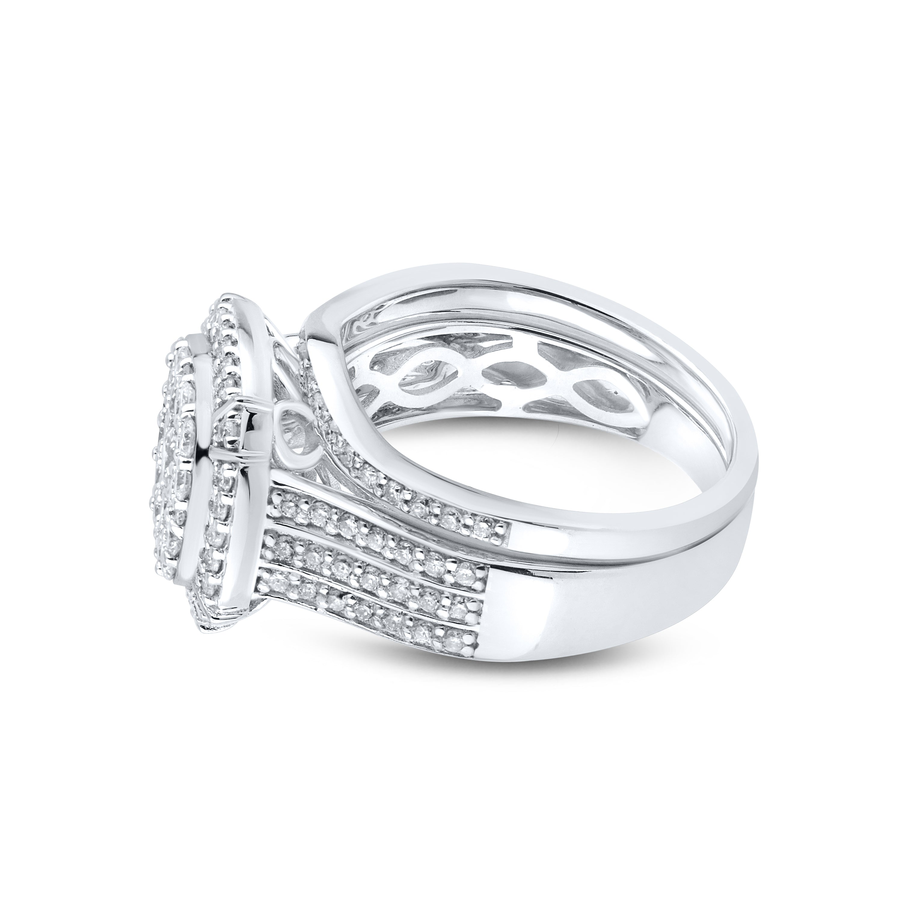 14kt White Gold 1.13 CTW Natural Diamond Bridal Ring Set