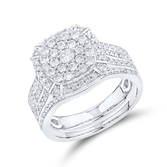 14kt White Gold 1.13 CTW Natural Diamond Bridal Ring Set