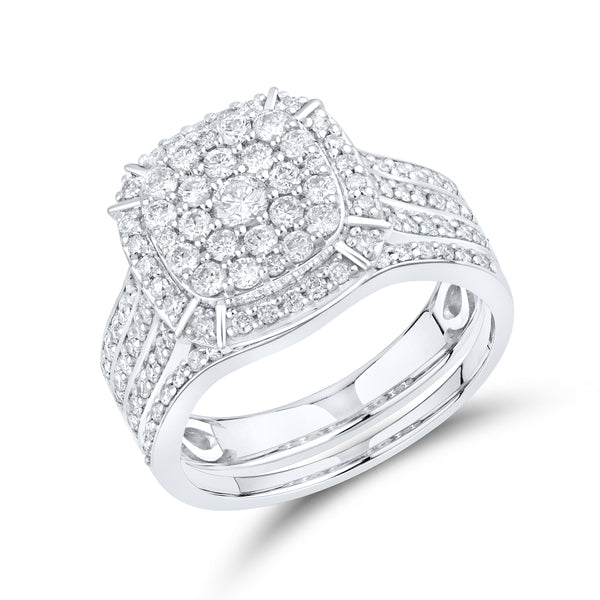 14kt White Gold 1.13 CTW Natural Diamond Bridal Ring Set