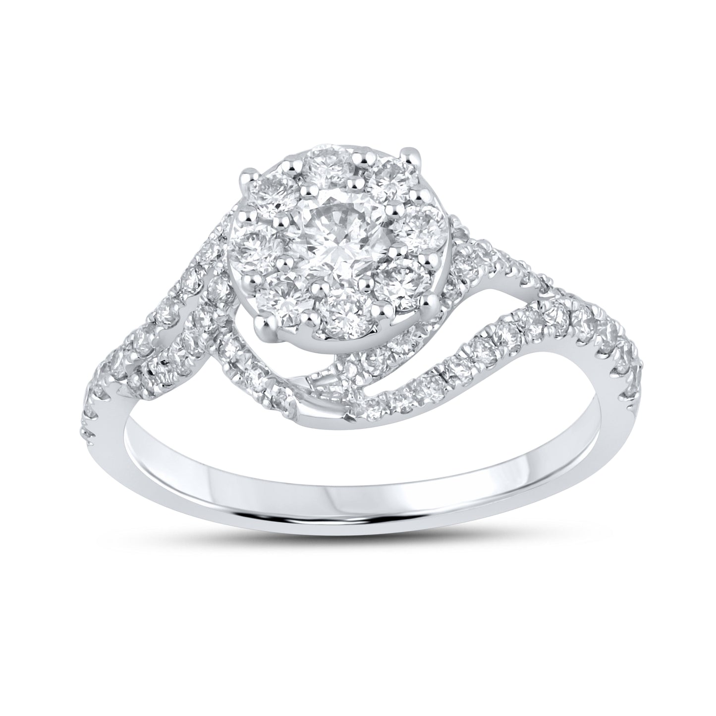 10k White Gold 1.10 CTW Diamond Bridal Ring Set