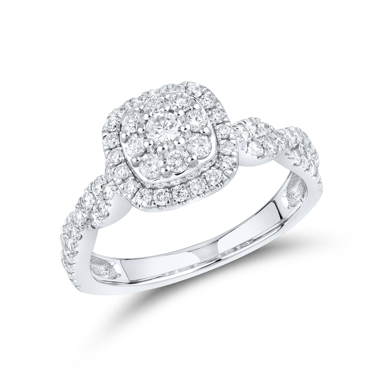 14kt White Gold 1.01 CTW Natural Diamond Bridal Ring Set