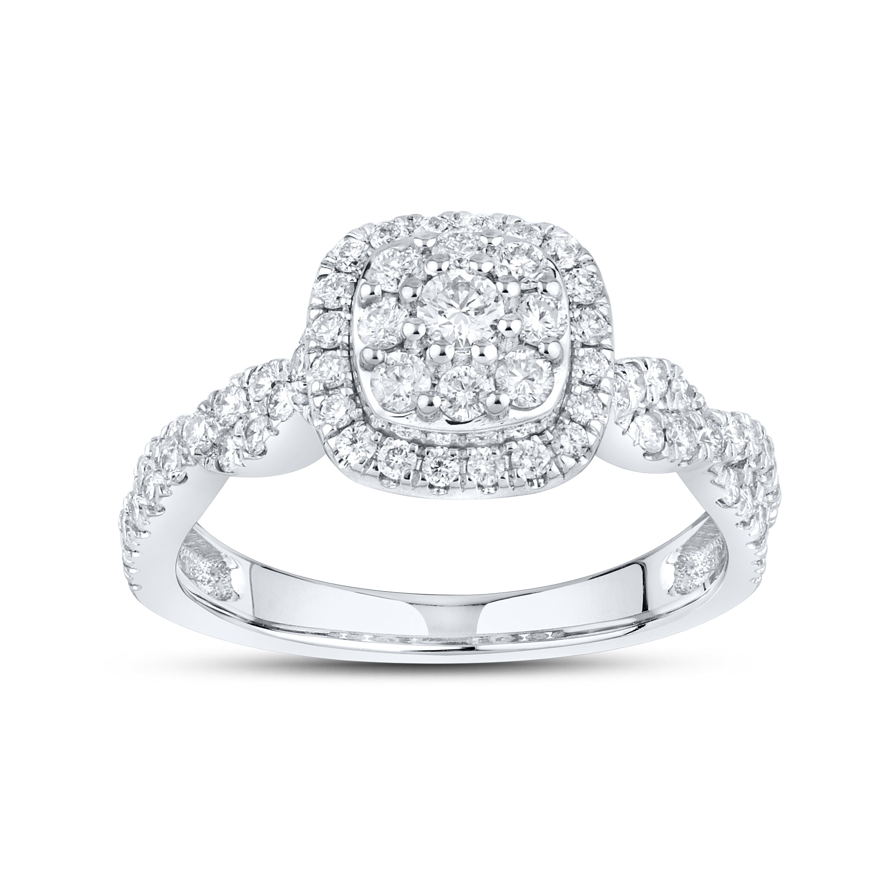 14kt White Gold 1.01 CTW Natural Diamond Bridal Ring Set