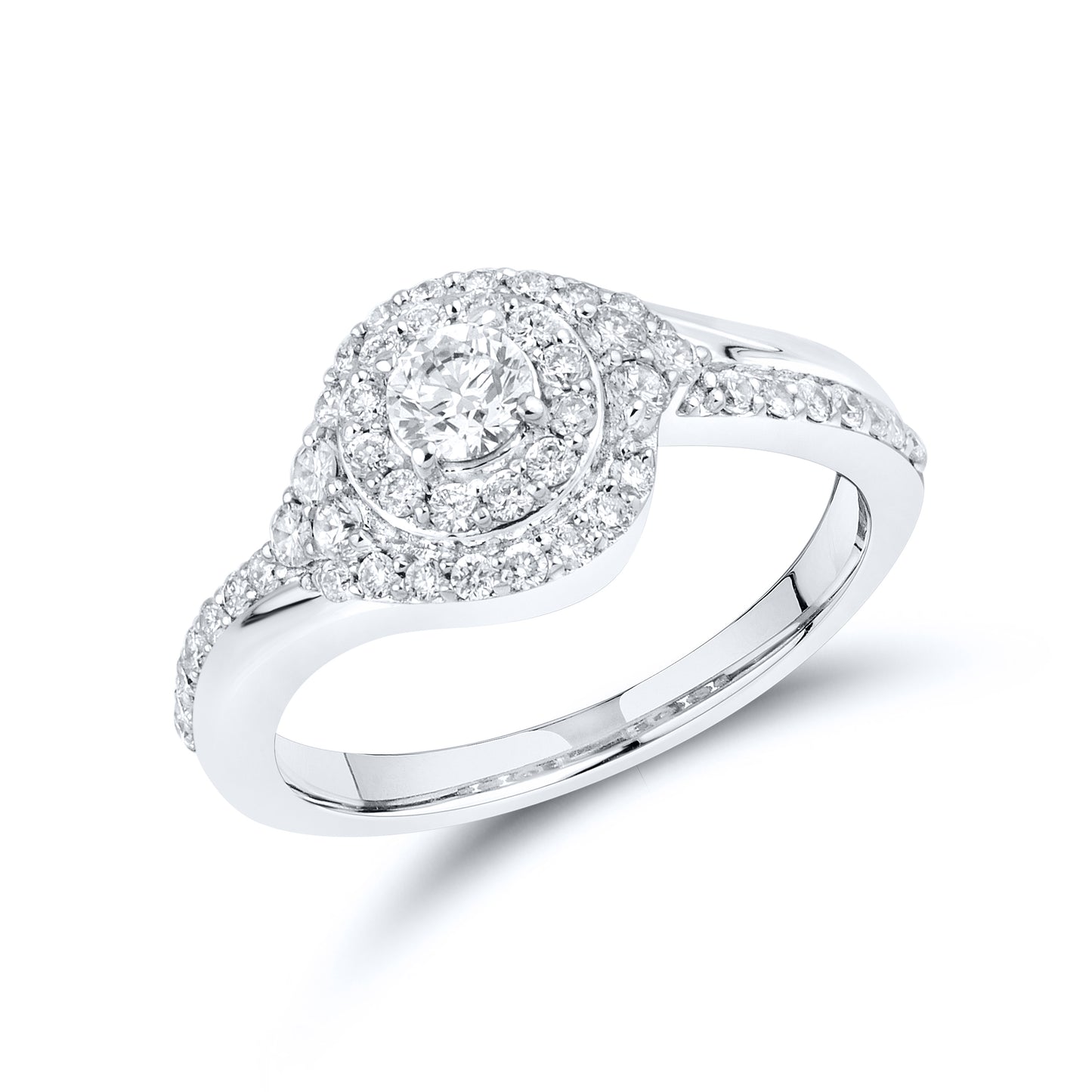 14kt White Gold 1.25 CTW Lab Diamond Engagement Ring Set