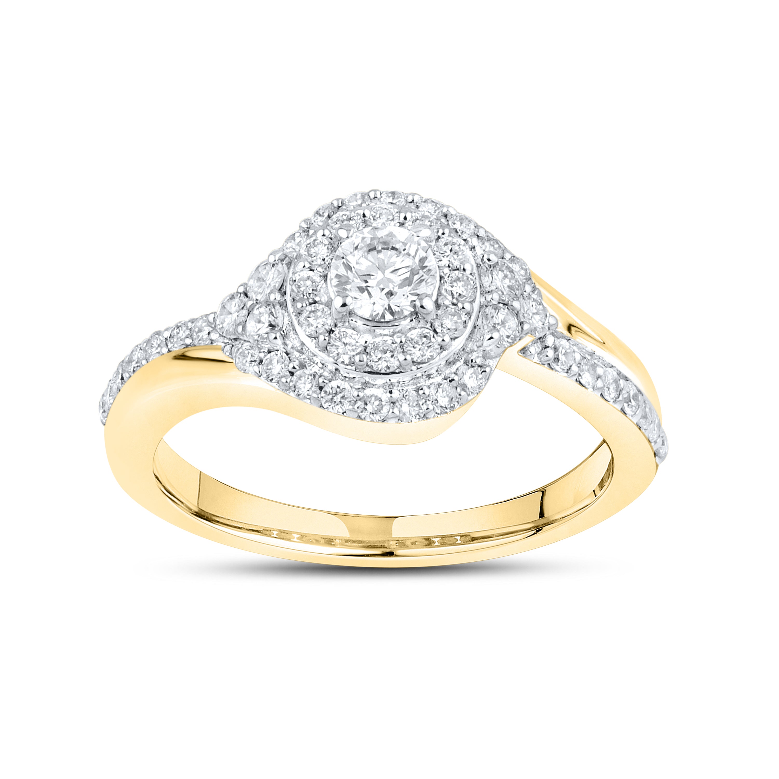 14K YELLOW GOLD NATURAL DIAMOND BRIDAL SET 1.14 CTW