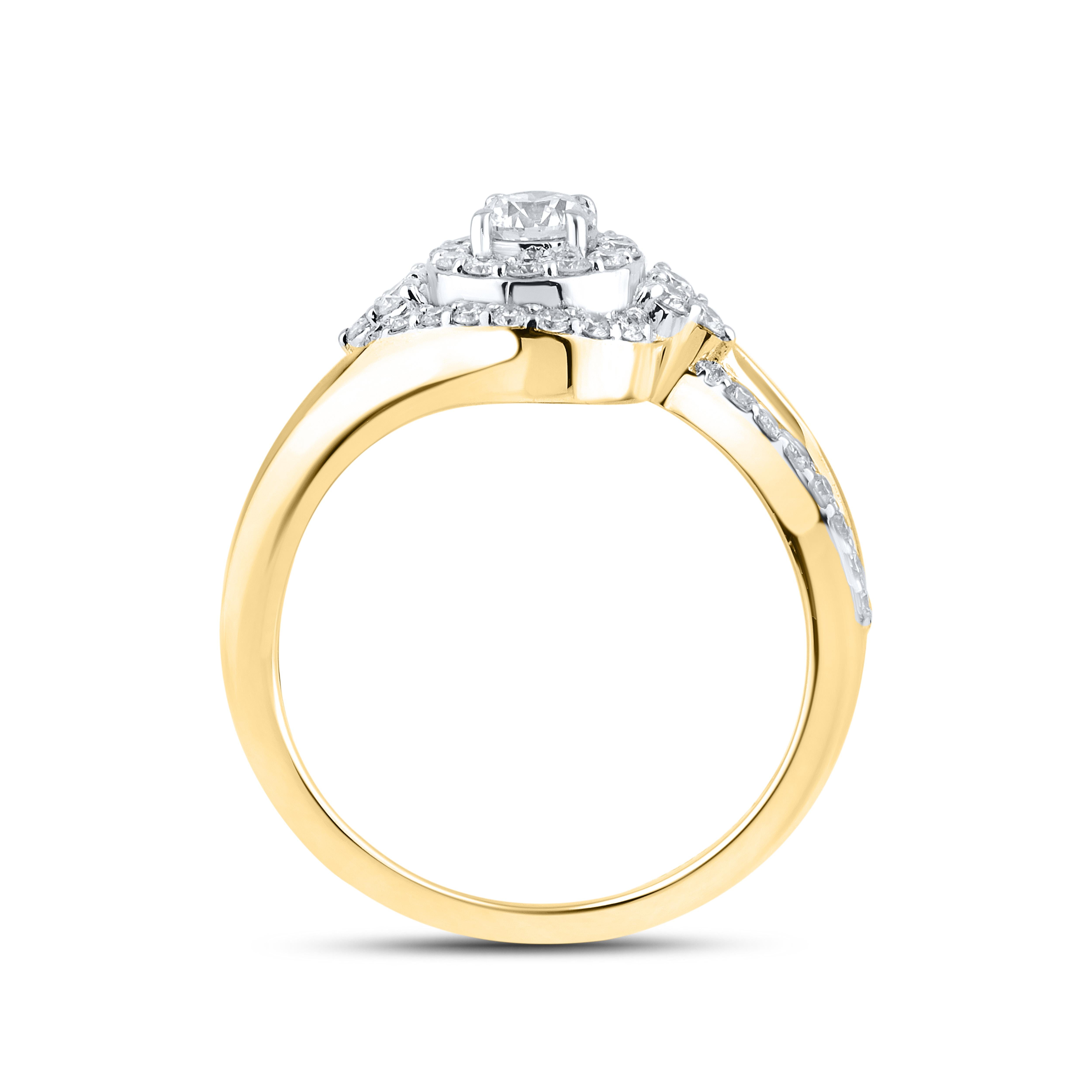 14K YELLOW GOLD NATURAL DIAMOND BRIDAL SET 1.14 CTW