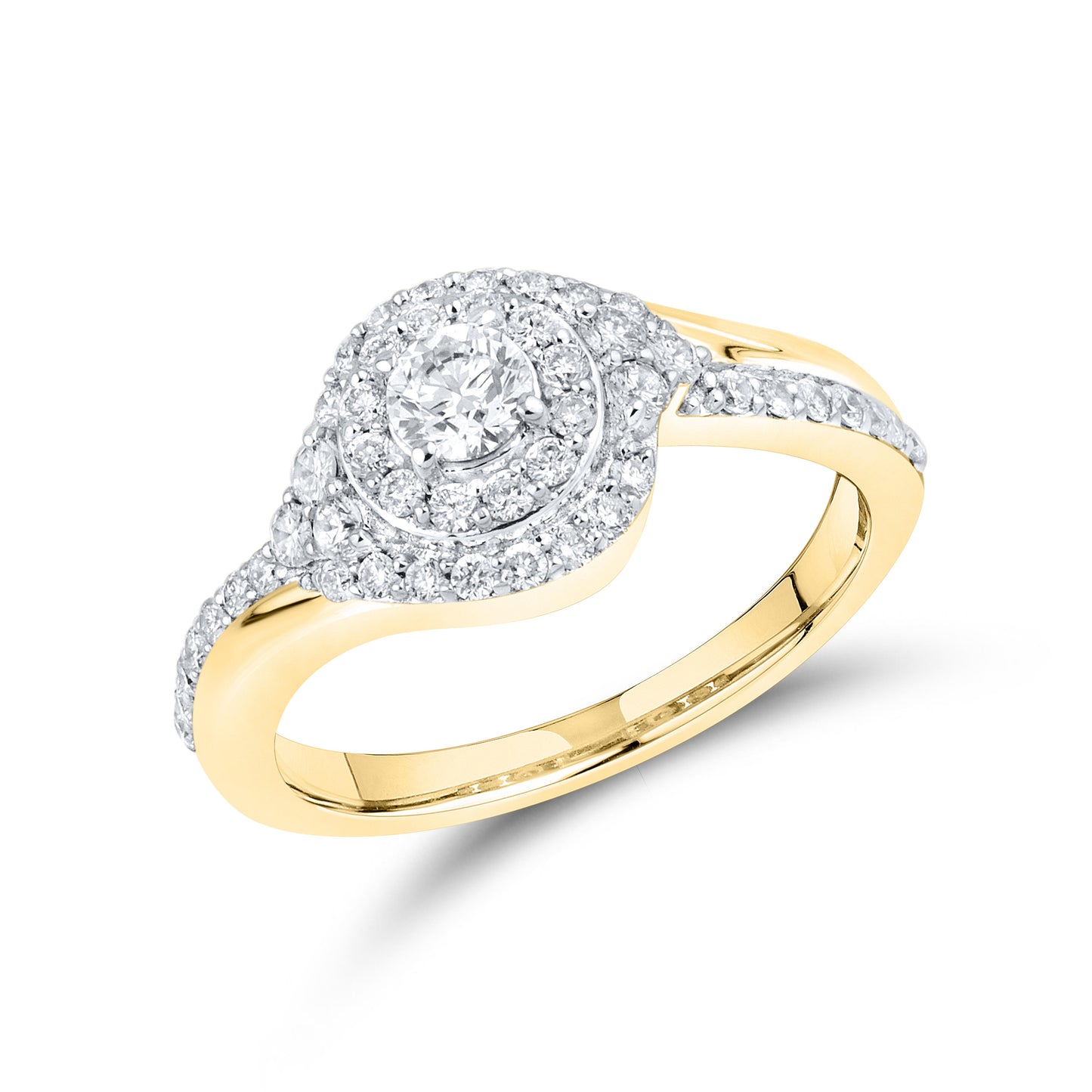 14K YELLOW GOLD NATURAL DIAMOND BRIDAL SET 1.14 CTW