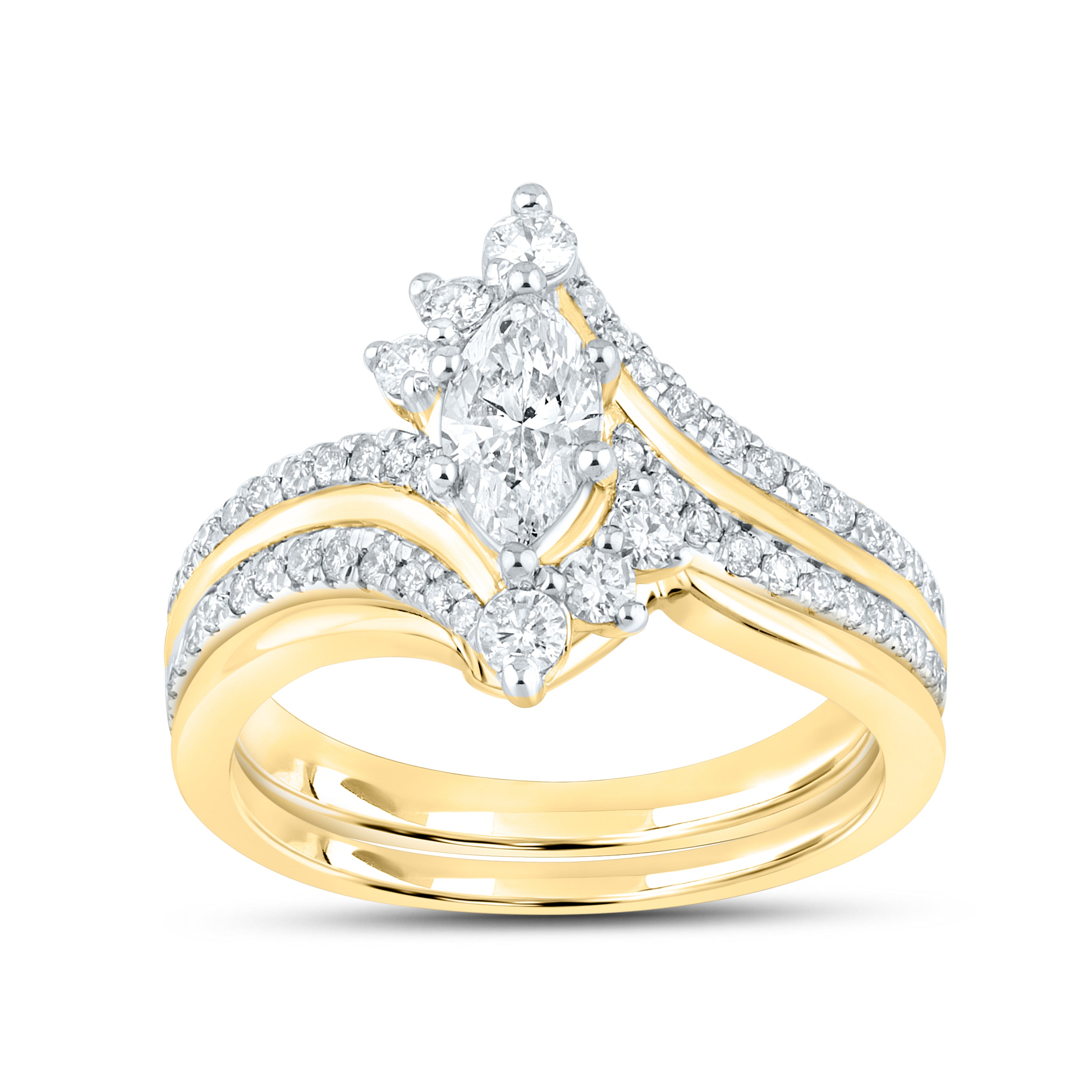 10kt white gold 1.02 CTW Lab Diamond Bridal ring set