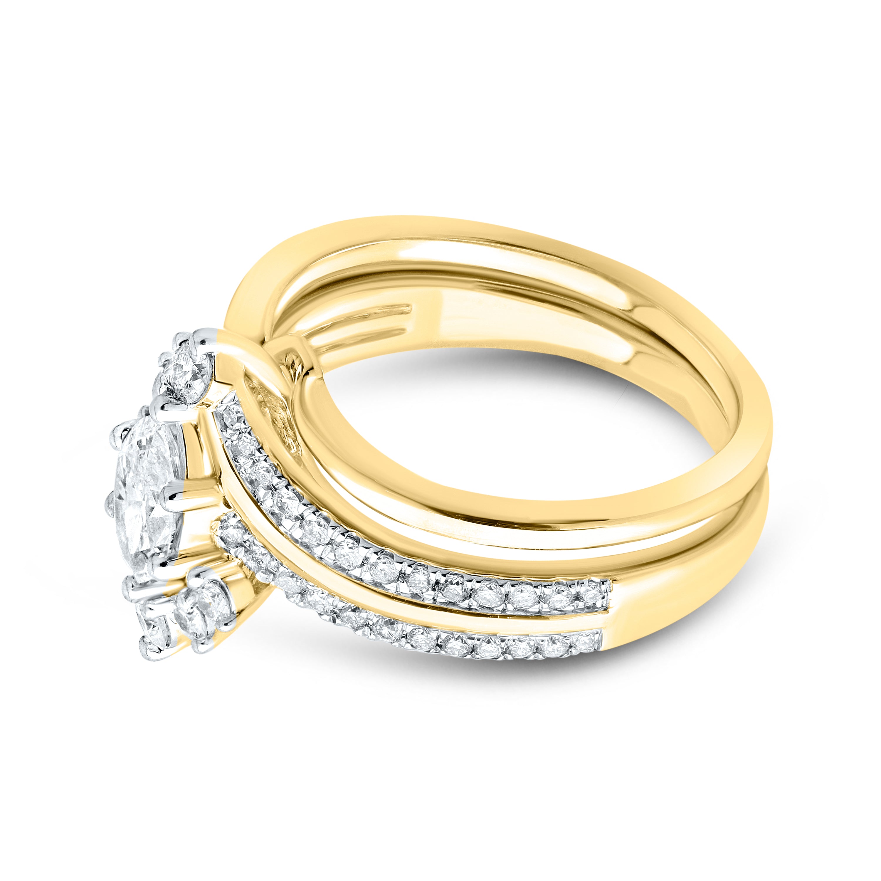 10kt white gold 1.02 CTW Lab Diamond Bridal ring set