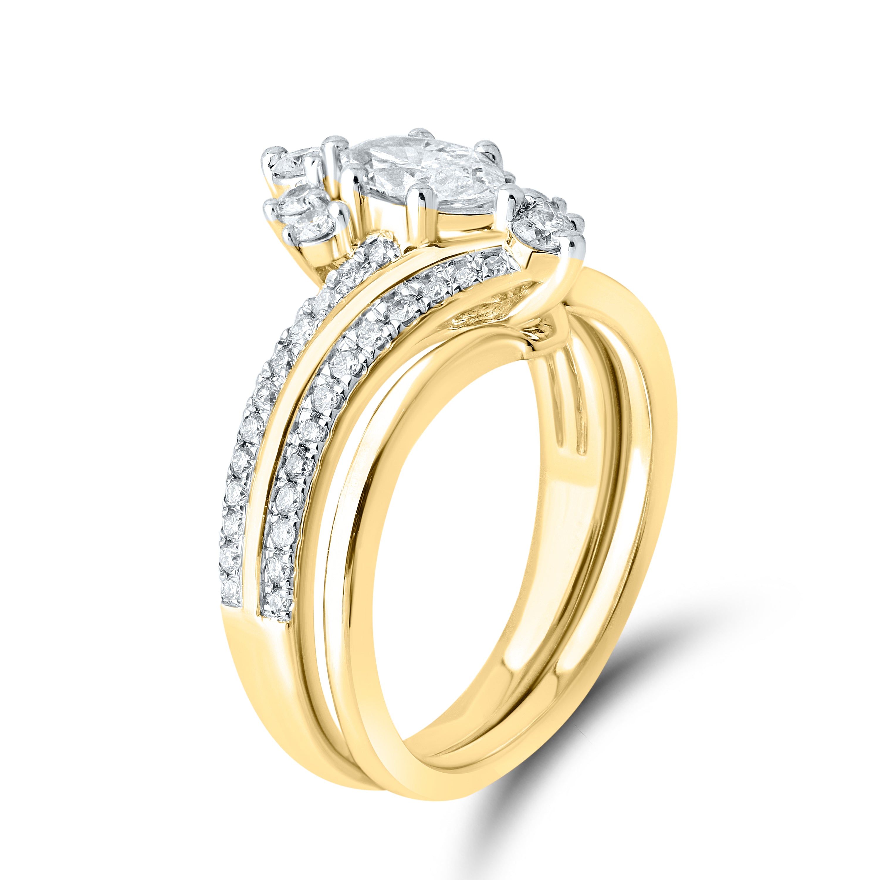 10kt white gold 1.02 CTW Lab Diamond Bridal ring set