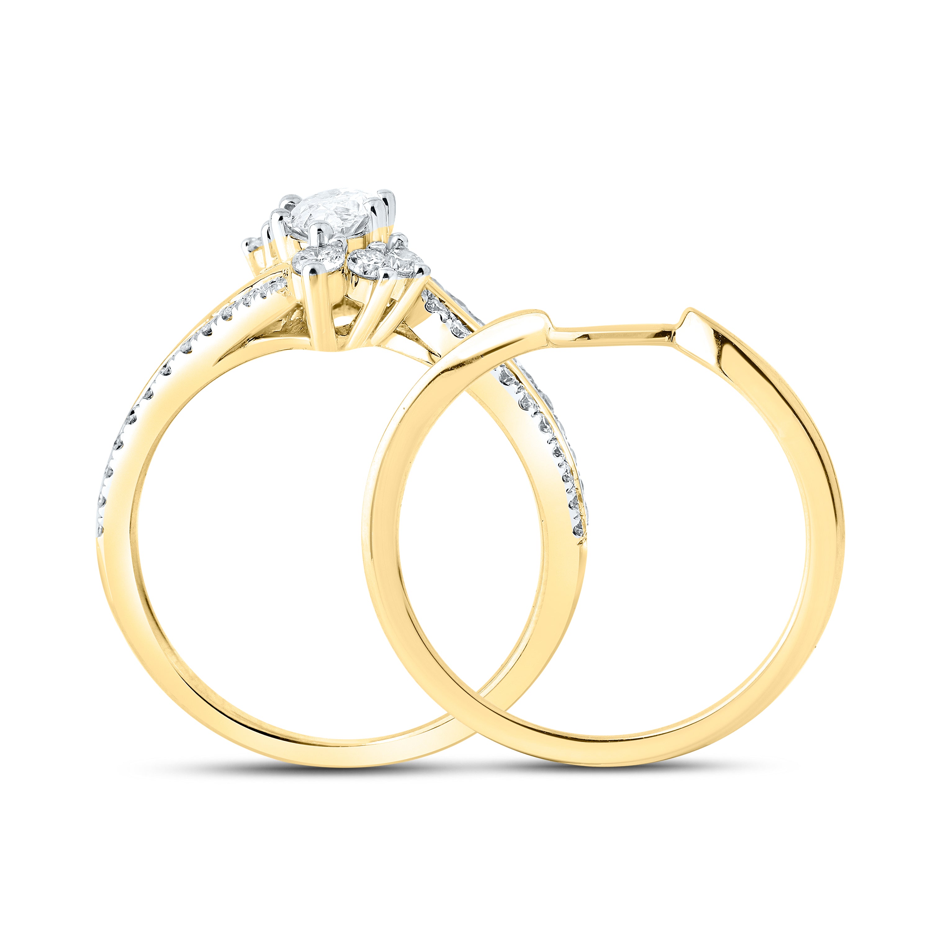 10kt white gold 1.02 CTW Lab Diamond Bridal ring set