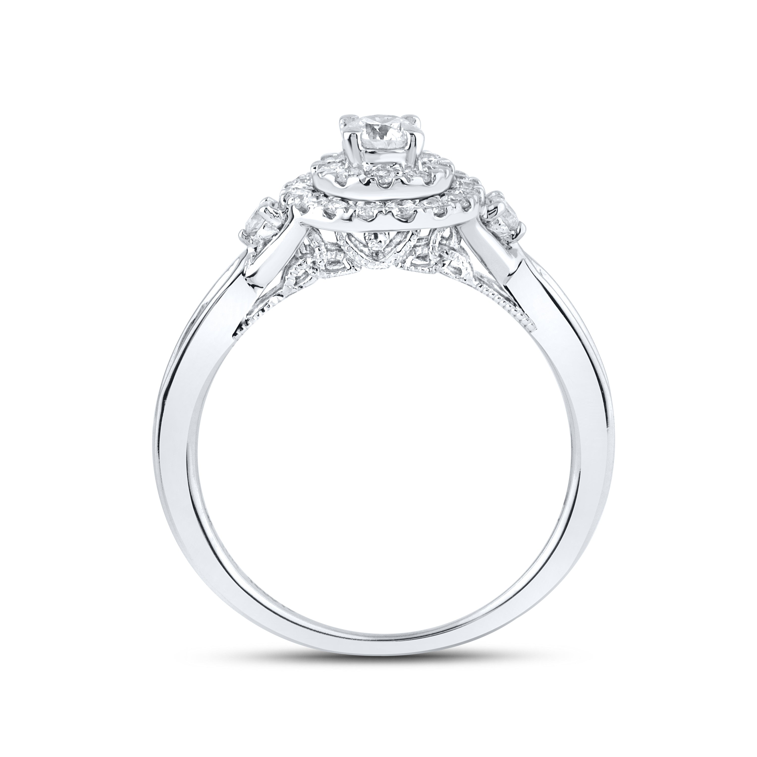 10KT WHITE GOLD 0.99 CTW DIAMOND BRIDAL SET