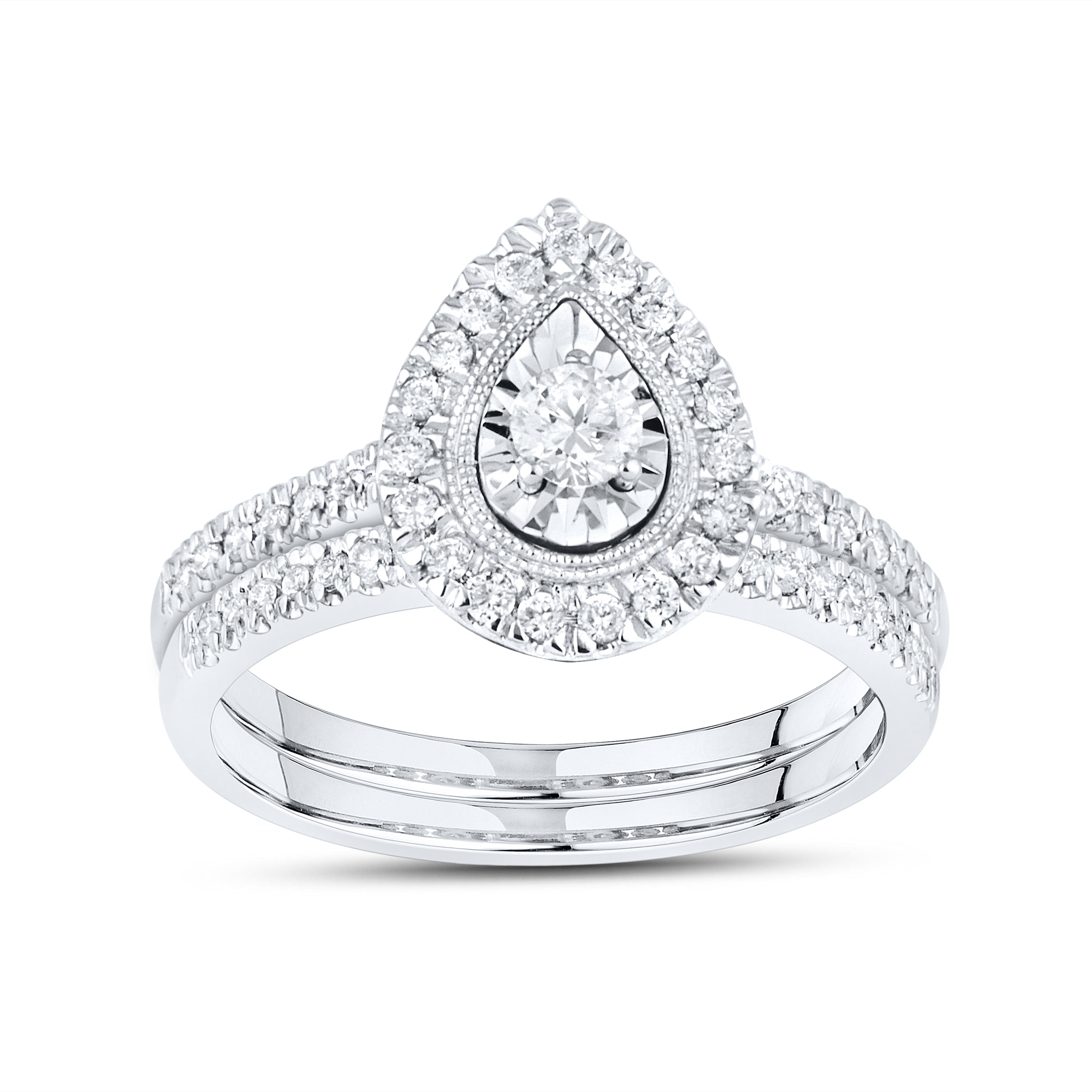 14k white gold 1.05 CTW Natural Diamond Bridal ring set