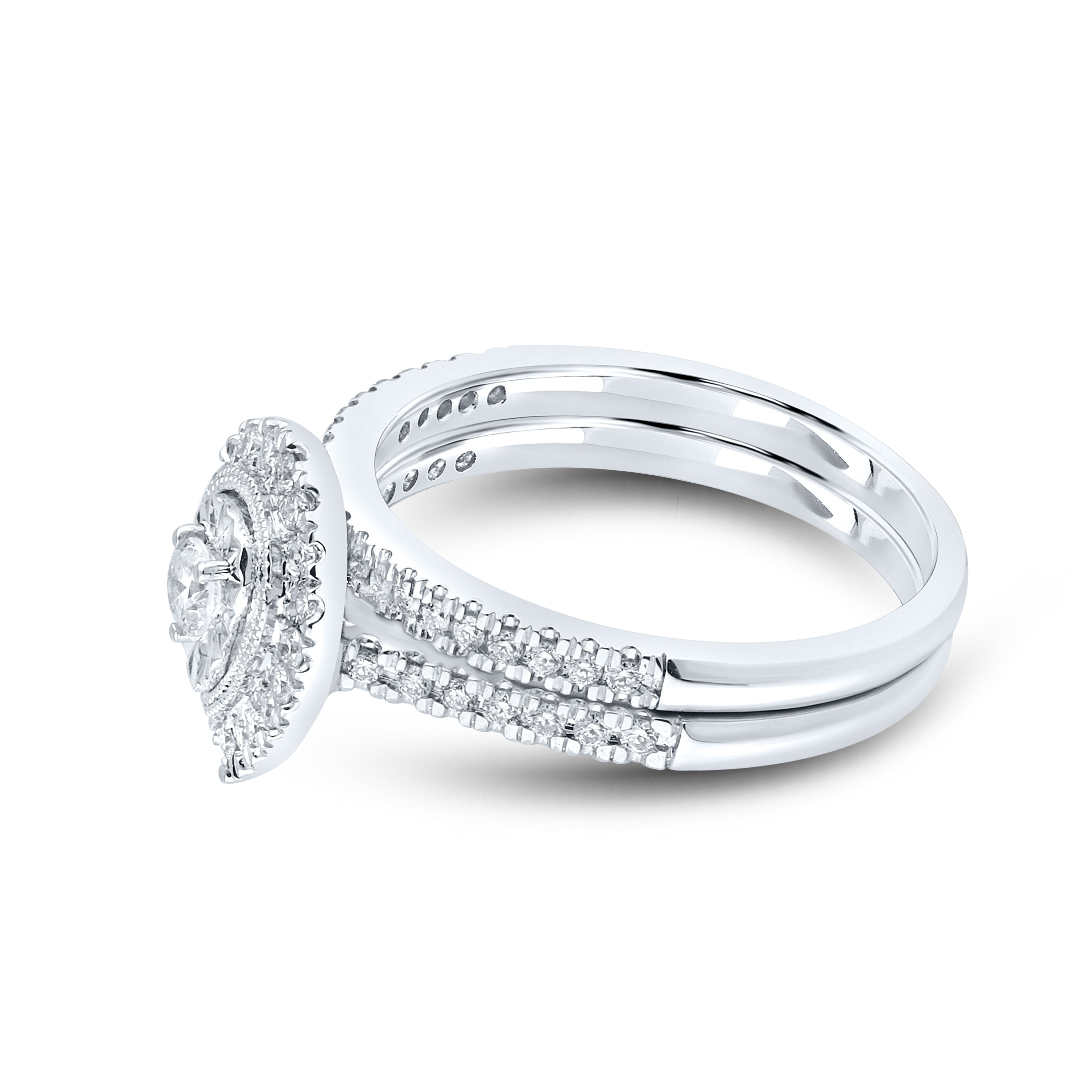 10KT WHITE GOLD 0.49 CTW DIAMOND BRIDAL SET