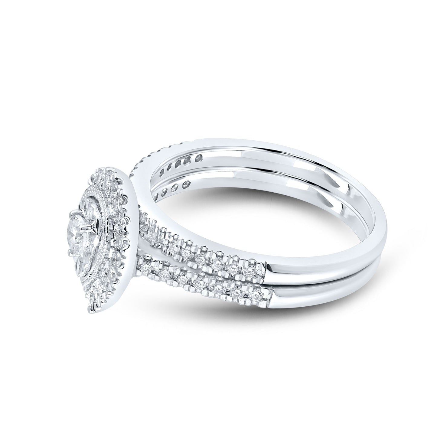 10KT WHITE GOLD 0.49 CTW DIAMOND BRIDAL SET