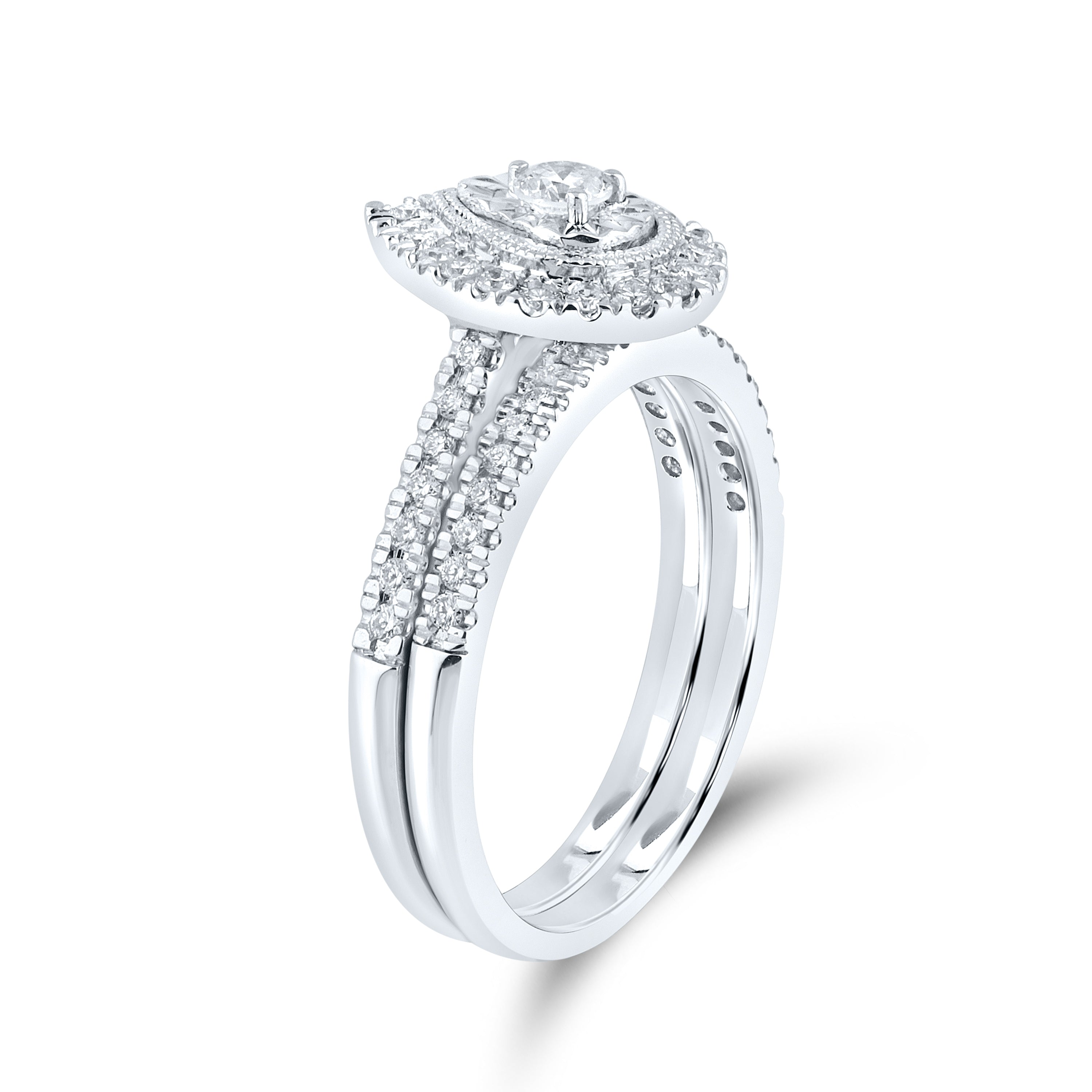 10KT WHITE GOLD 0.49 CTW DIAMOND BRIDAL SET