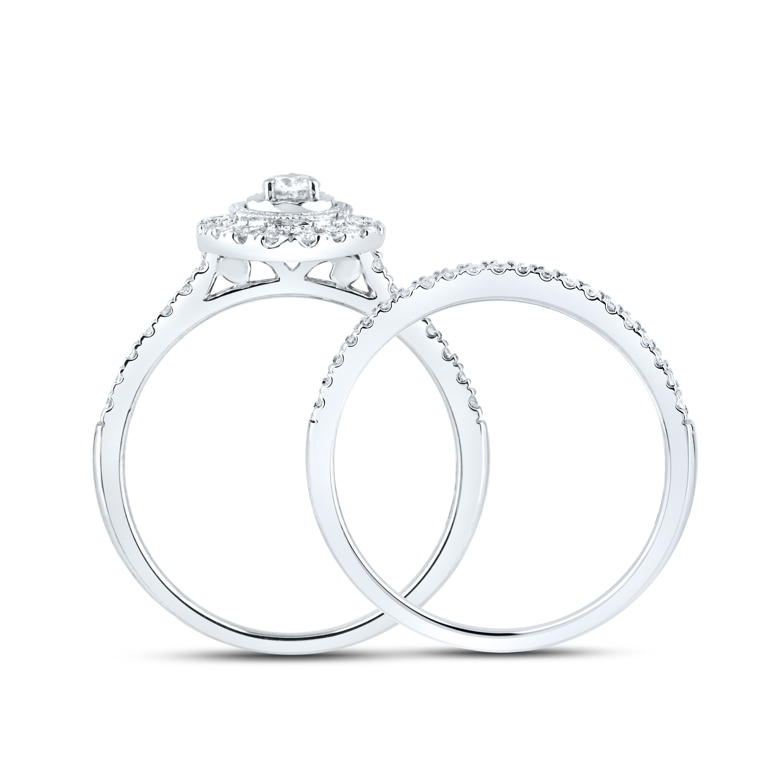10KT WHITE GOLD 0.49 CTW DIAMOND BRIDAL SET