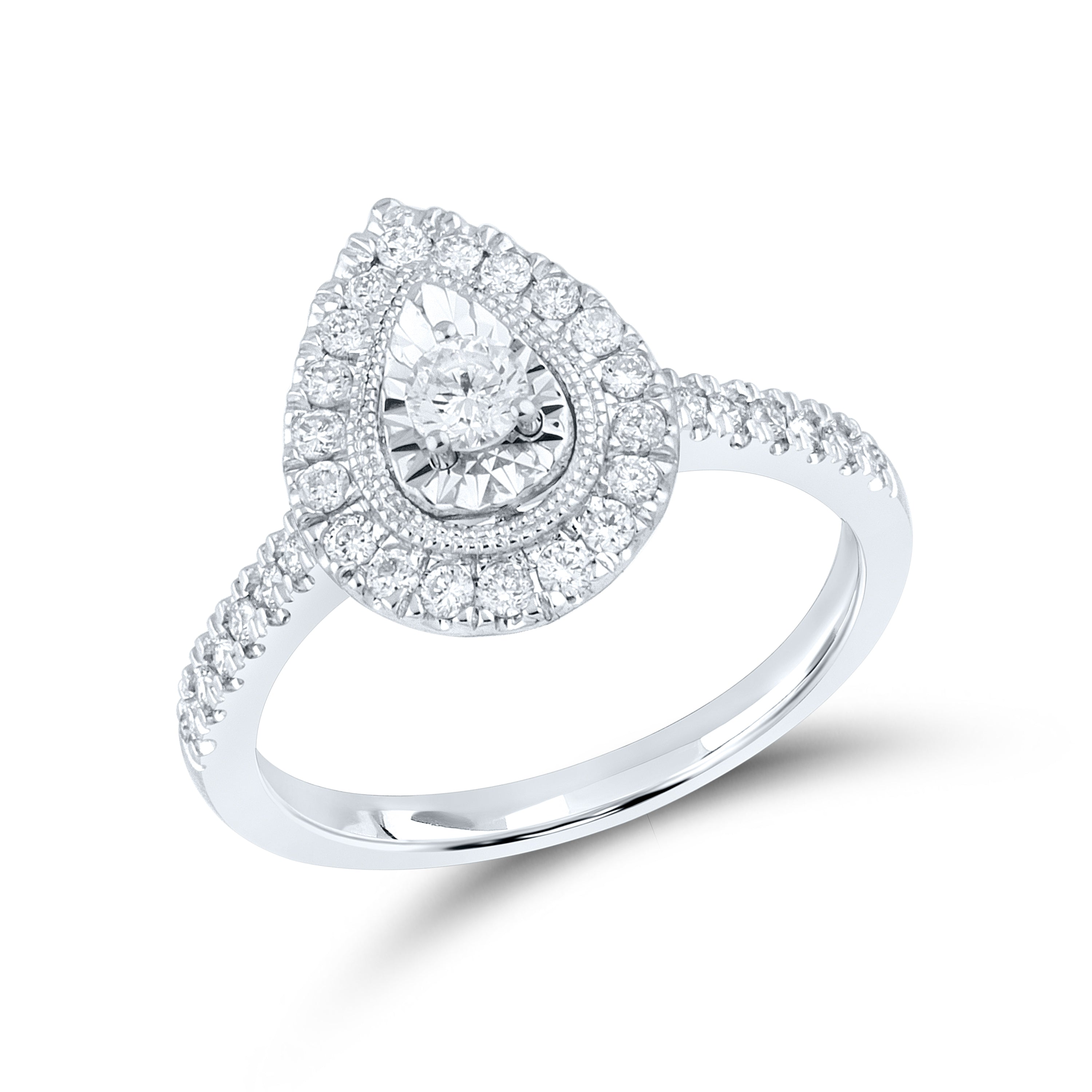 10KT WHITE GOLD 0.49 CTW DIAMOND BRIDAL SET