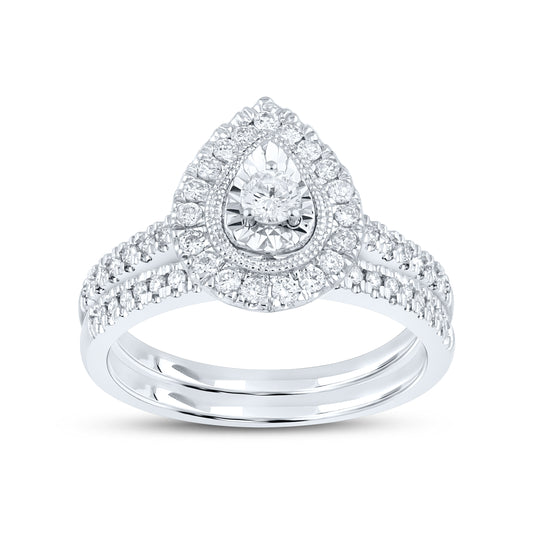 10KT WHITE GOLD 0.49 CTW DIAMOND BRIDAL SET