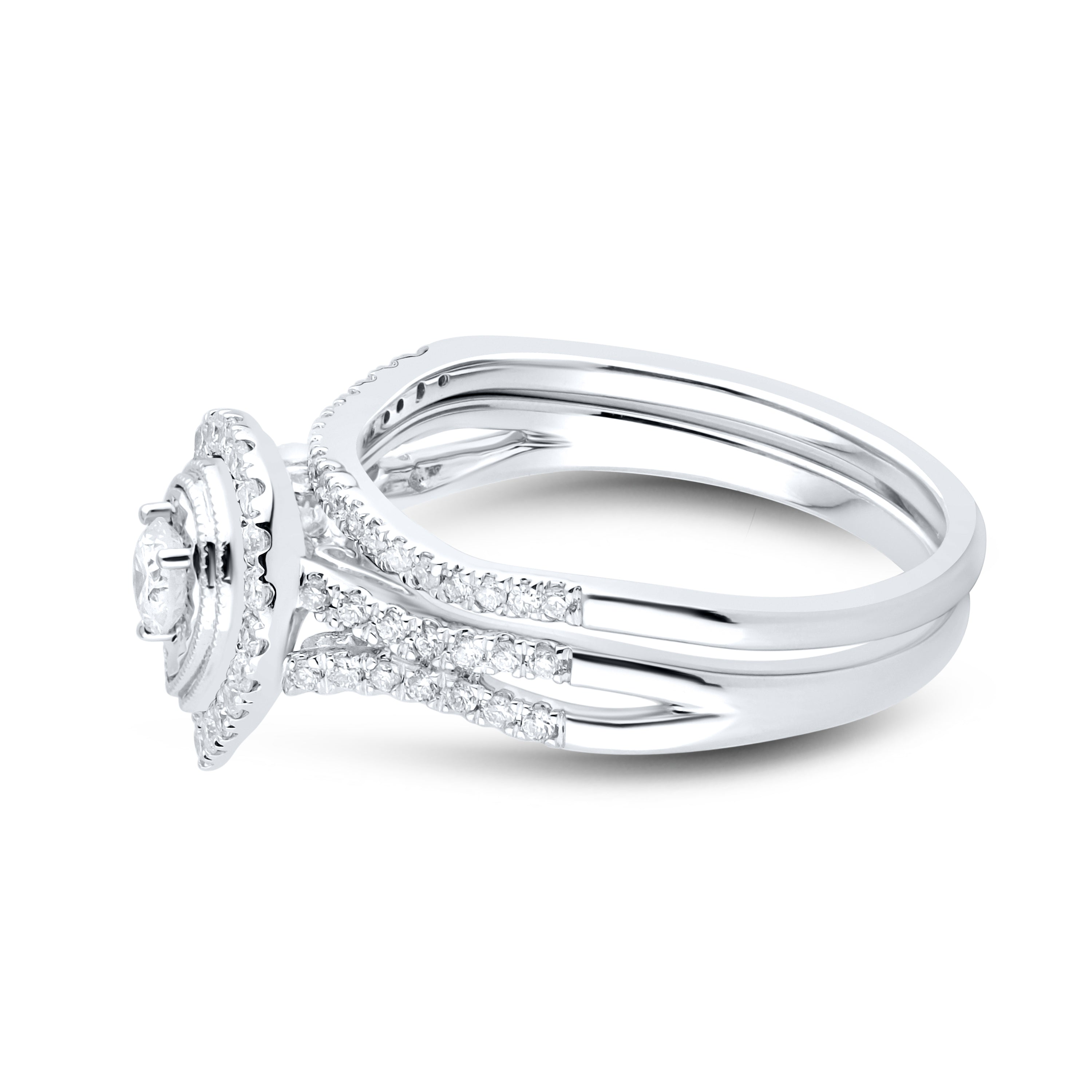 10KT WHITE GOLD 0.54 CTW DIAMOND BRIDAL SET