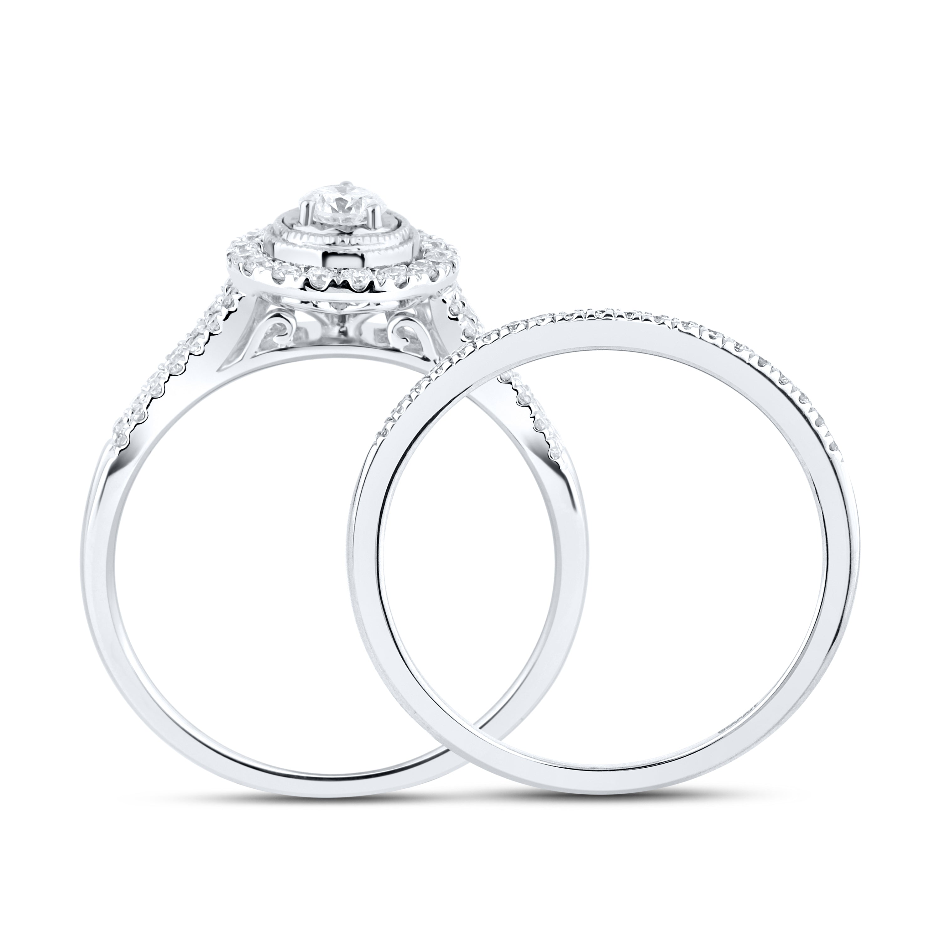 10KT WHITE GOLD 0.54 CTW DIAMOND BRIDAL SET