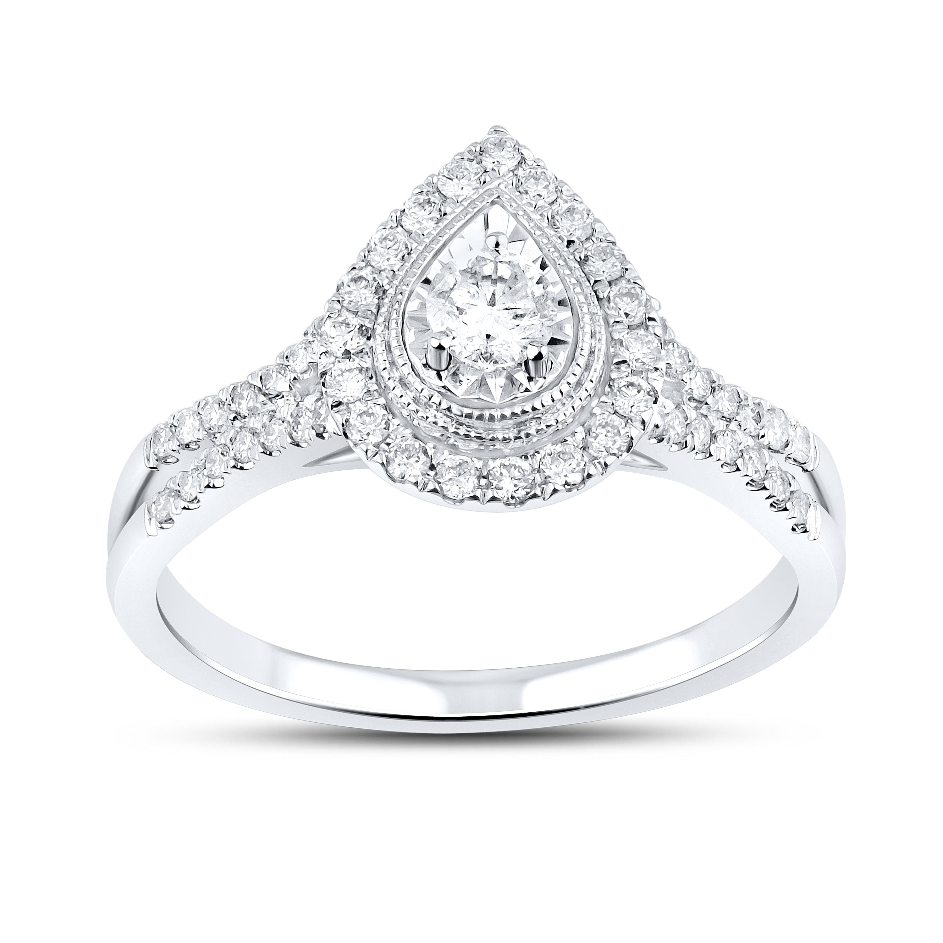 10KT WHITE GOLD 0.54 CTW DIAMOND BRIDAL SET