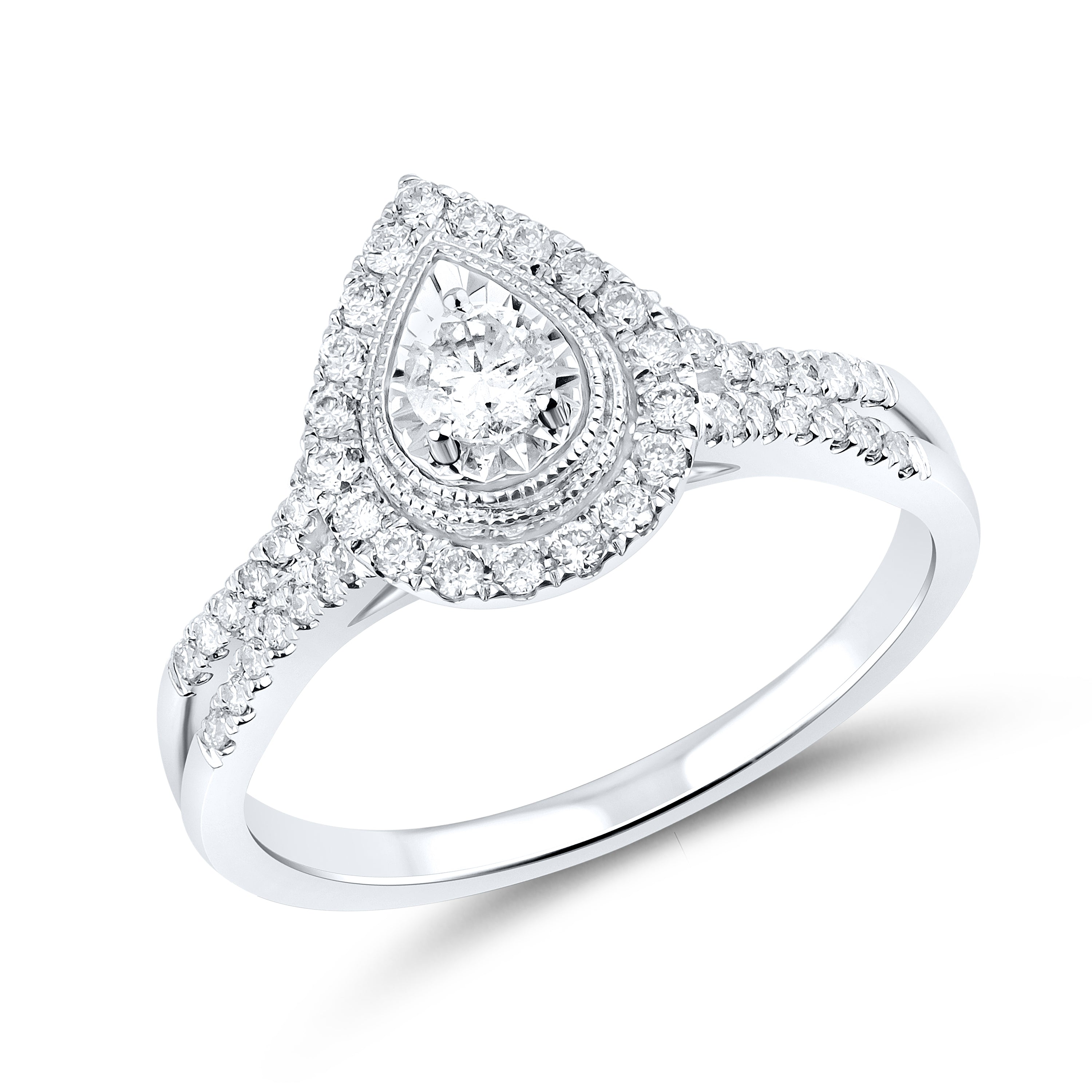 10KT WHITE GOLD 0.54 CTW DIAMOND BRIDAL SET