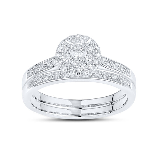 14kt White Gold 0.48 CTW Natural Diamond Bridal Ring Set