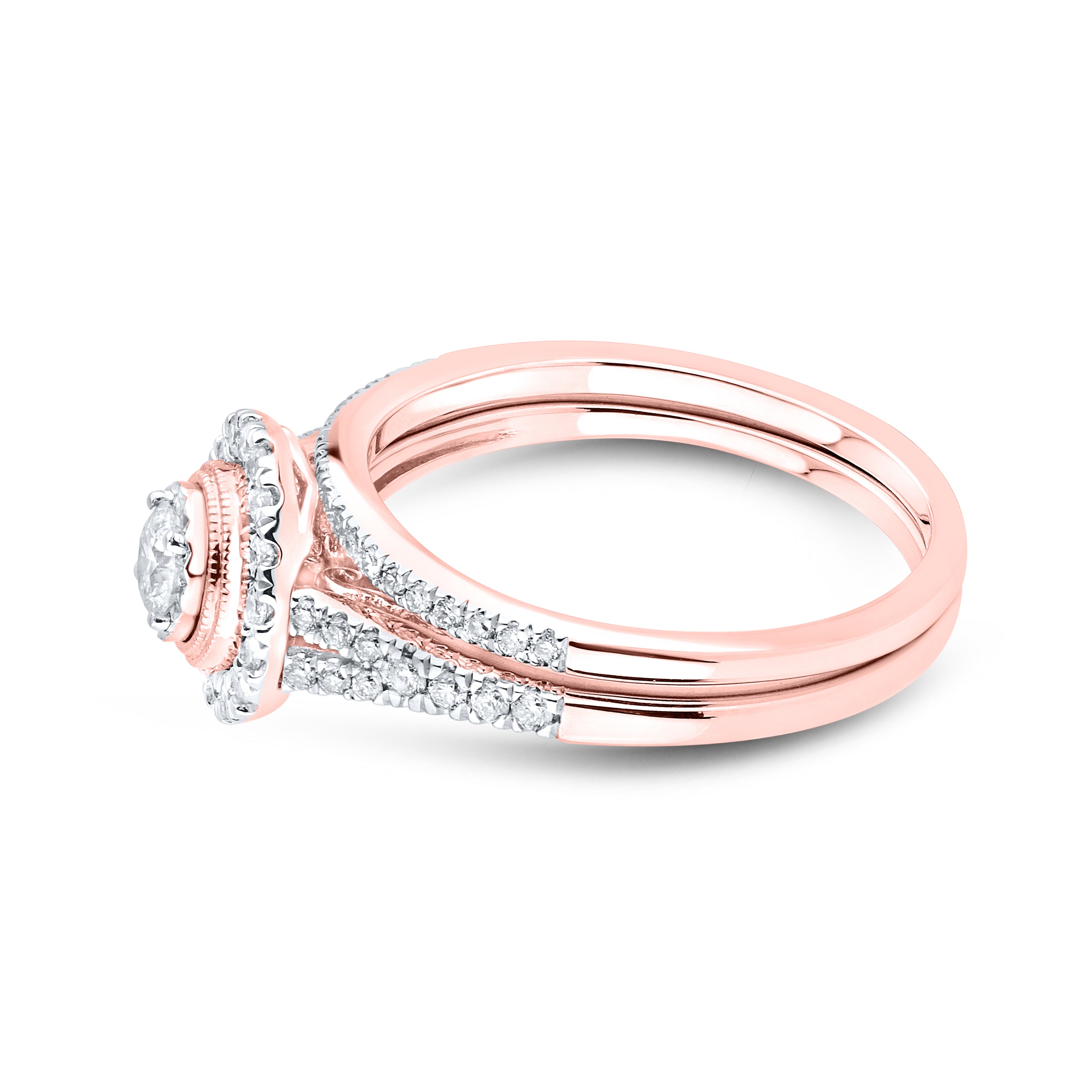 10KT ROSE GOLD 0.53 CTW DIAMOND BRIDAL SET