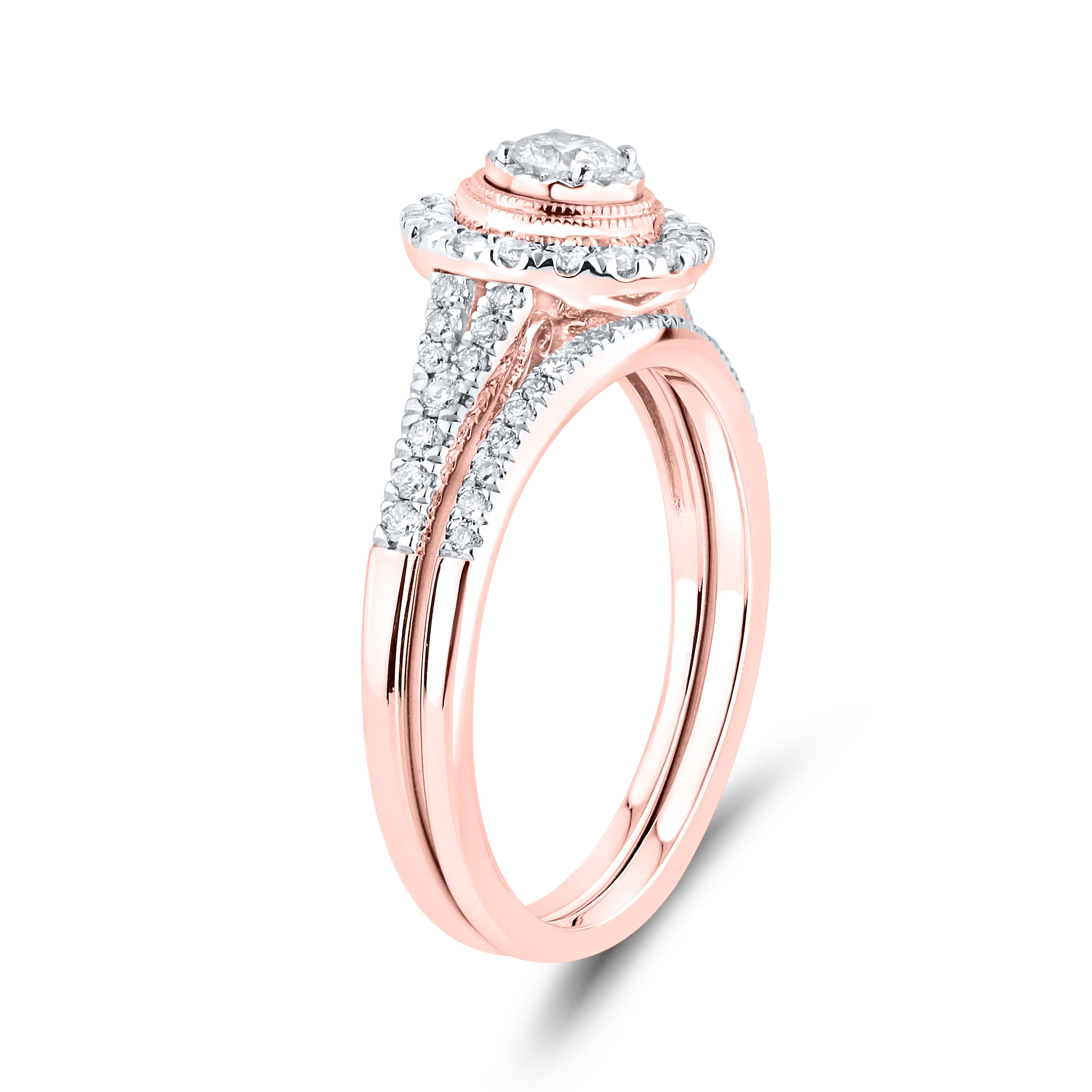 10KT ROSE GOLD 0.53 CTW DIAMOND BRIDAL SET