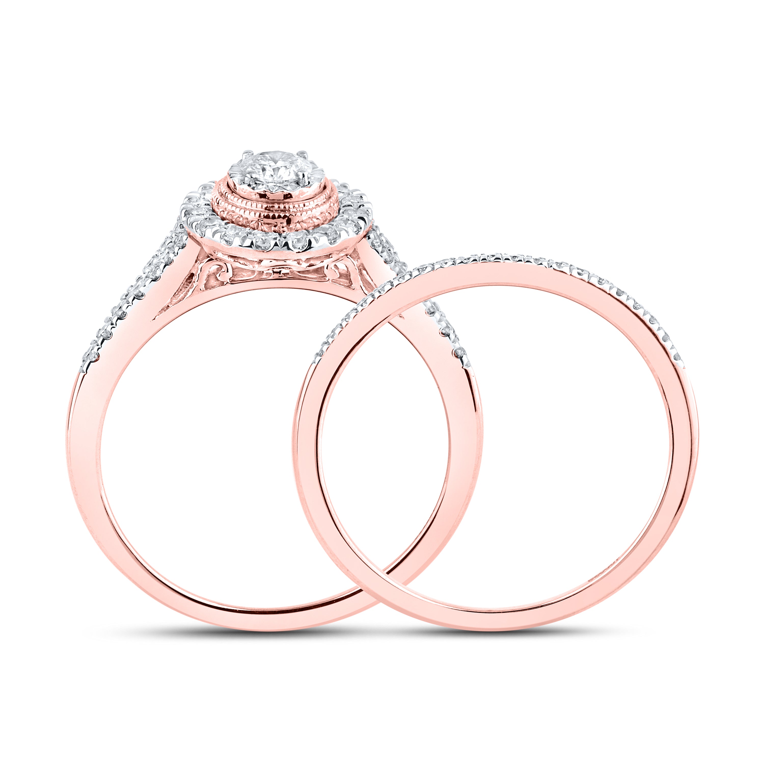 10KT ROSE GOLD 0.53 CTW DIAMOND BRIDAL SET