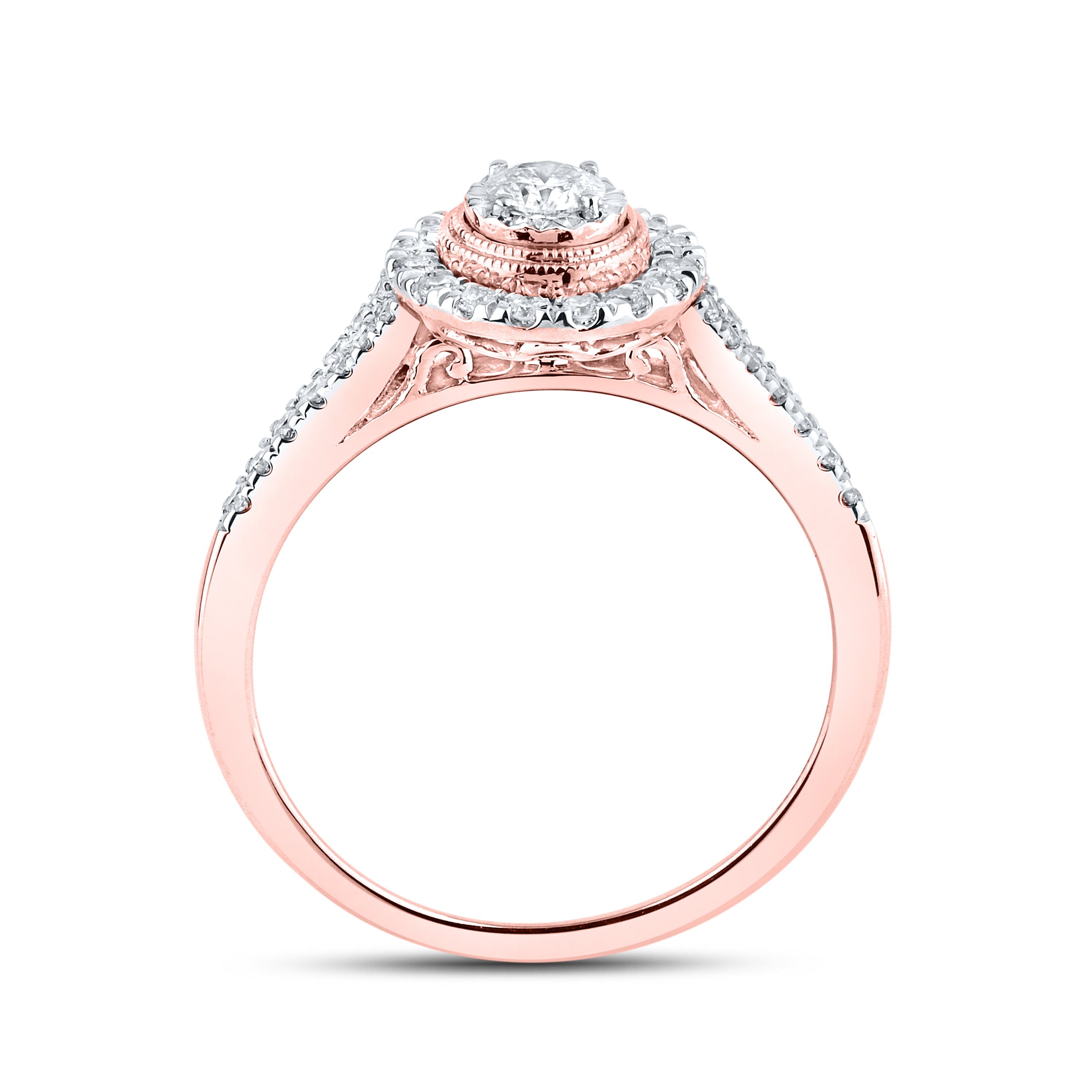 10KT ROSE GOLD 0.53 CTW DIAMOND BRIDAL SET