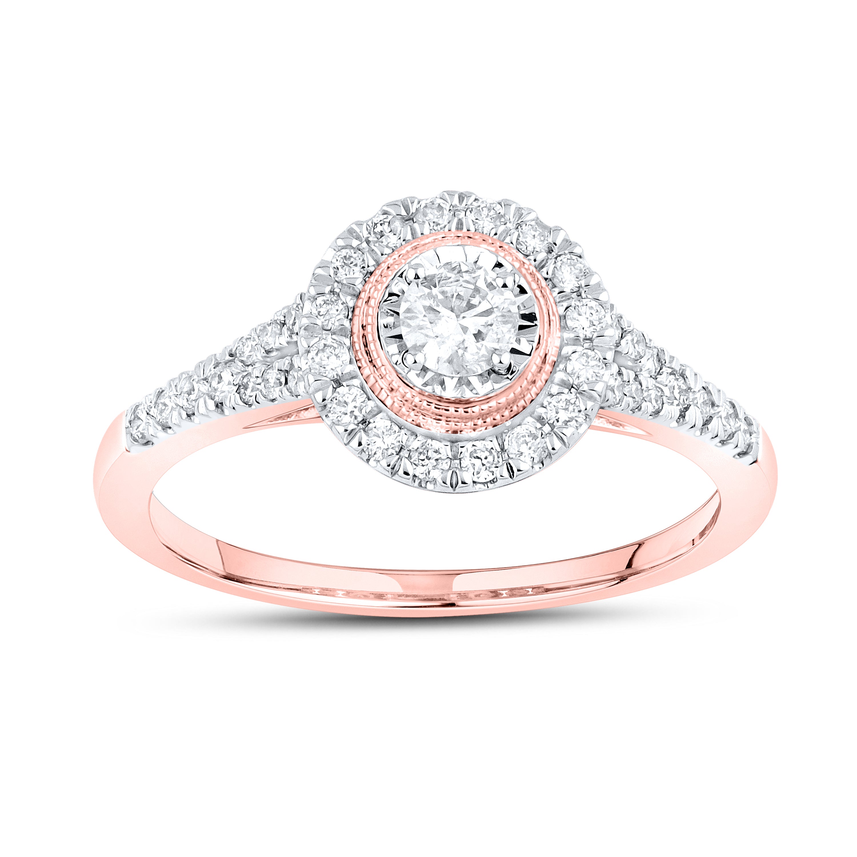 10KT ROSE GOLD 0.53 CTW DIAMOND BRIDAL SET