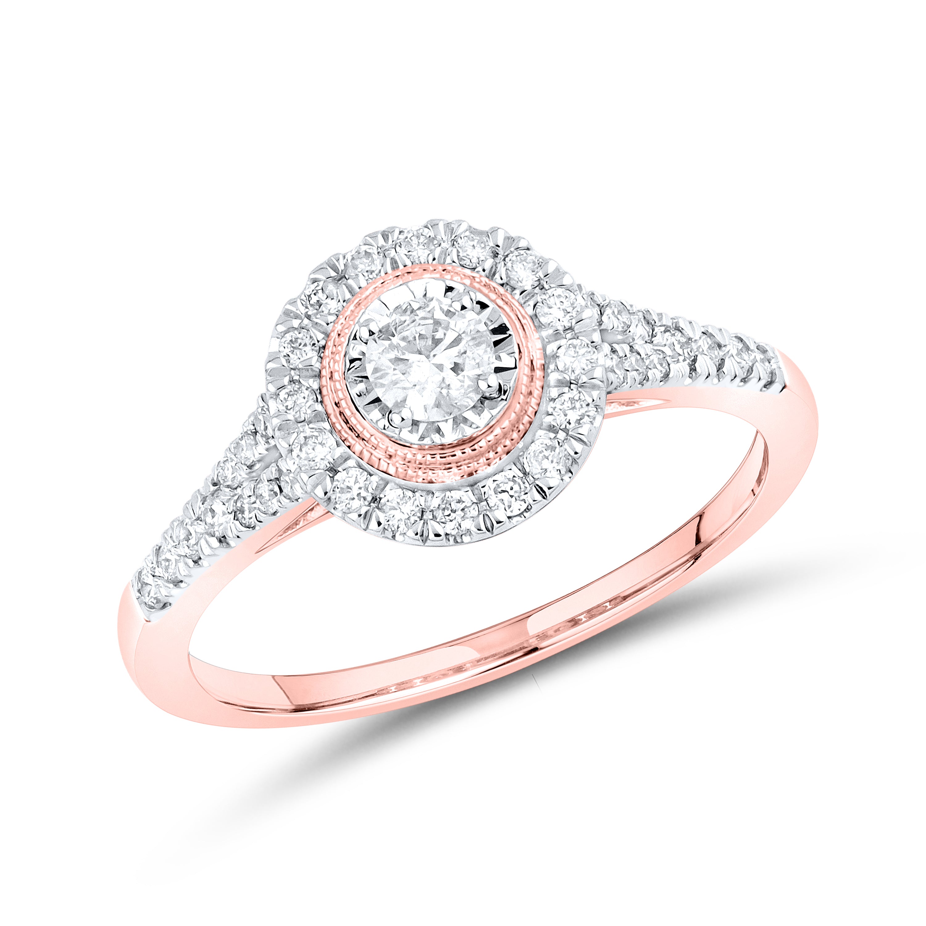 10KT ROSE GOLD 0.53 CTW DIAMOND BRIDAL SET