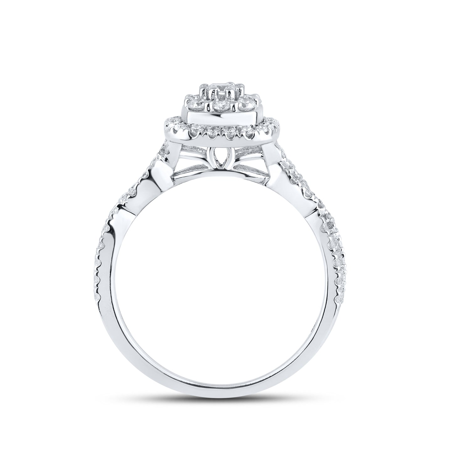 14KT WHITE GOLD NATURAL DIAMOND BRIDAL RING SET 0.50 CTW