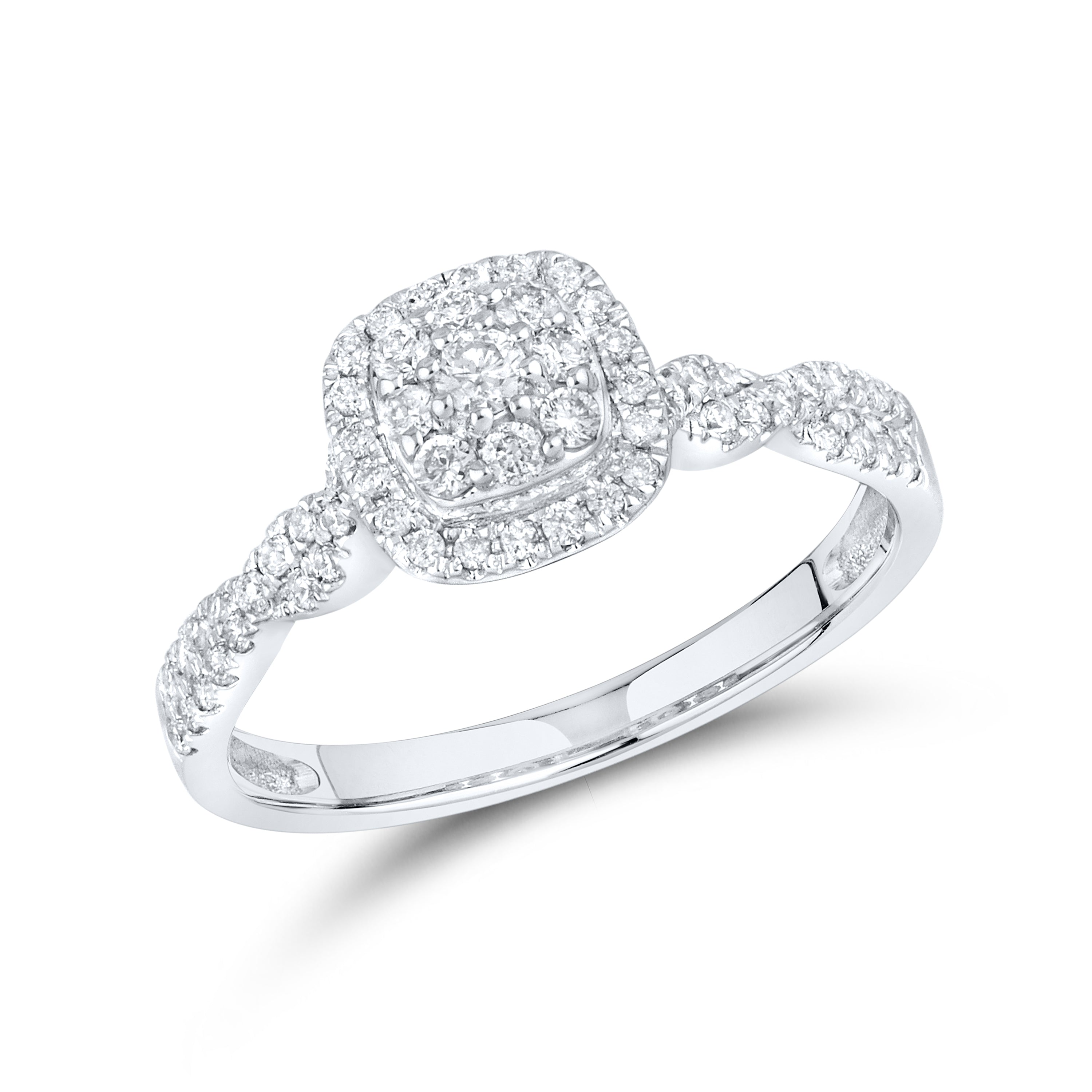 14KT WHITE GOLD NATURAL DIAMOND BRIDAL RING SET 0.50 CTW