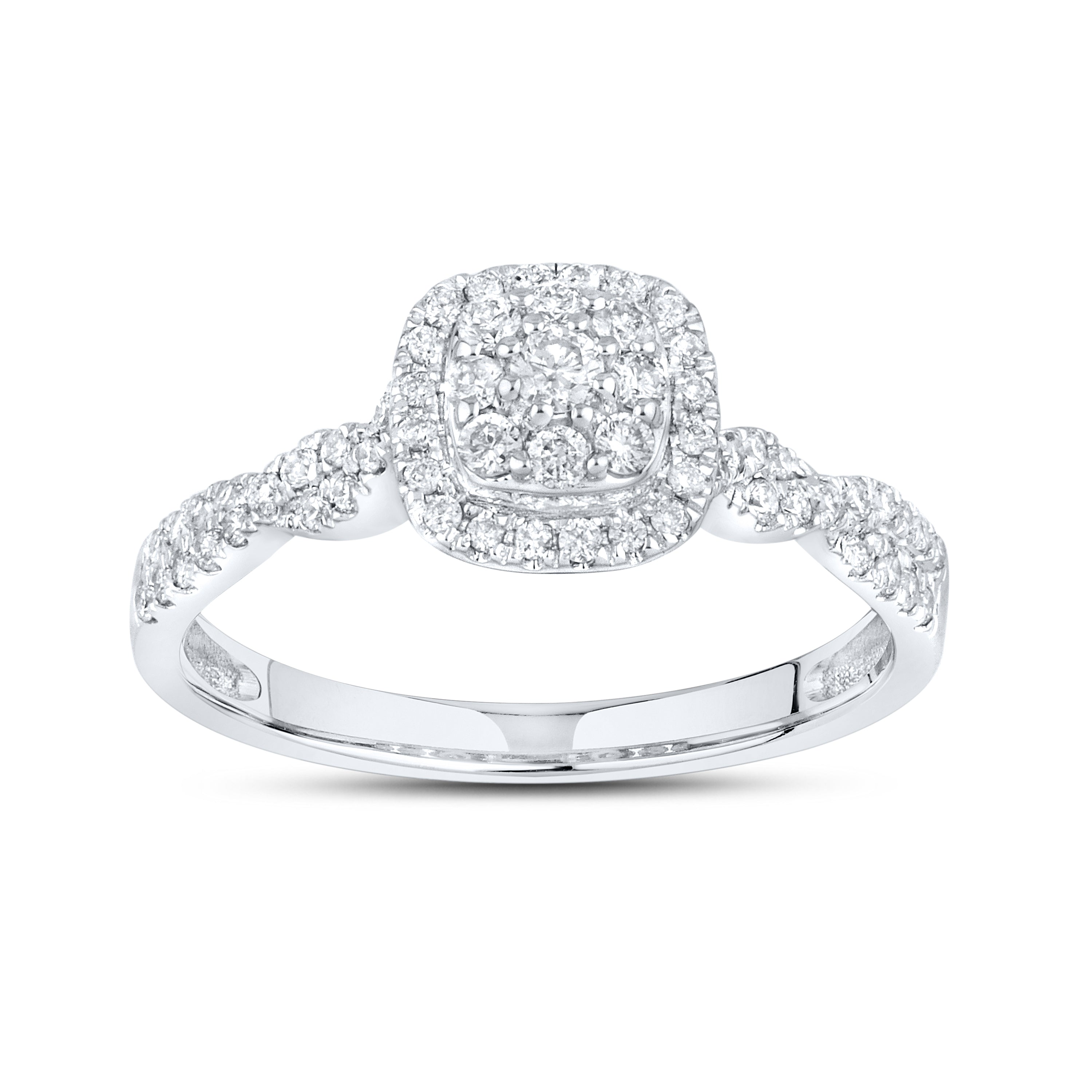 14KT WHITE GOLD NATURAL DIAMOND BRIDAL RING SET 0.50 CTW