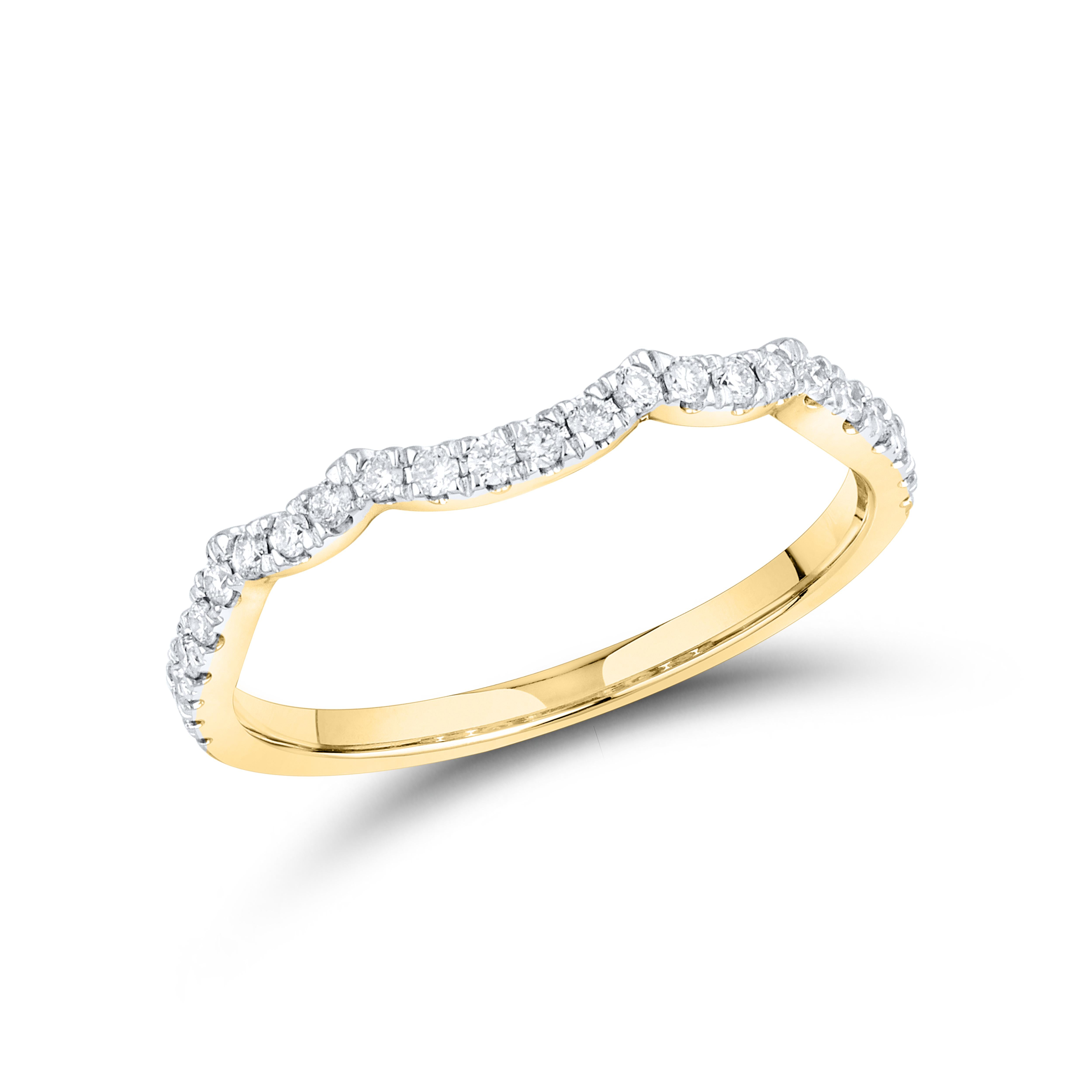 14KT YELLOW GOLD NATURAL DIAMOND BRIDAL RING SET 0.54 CTW