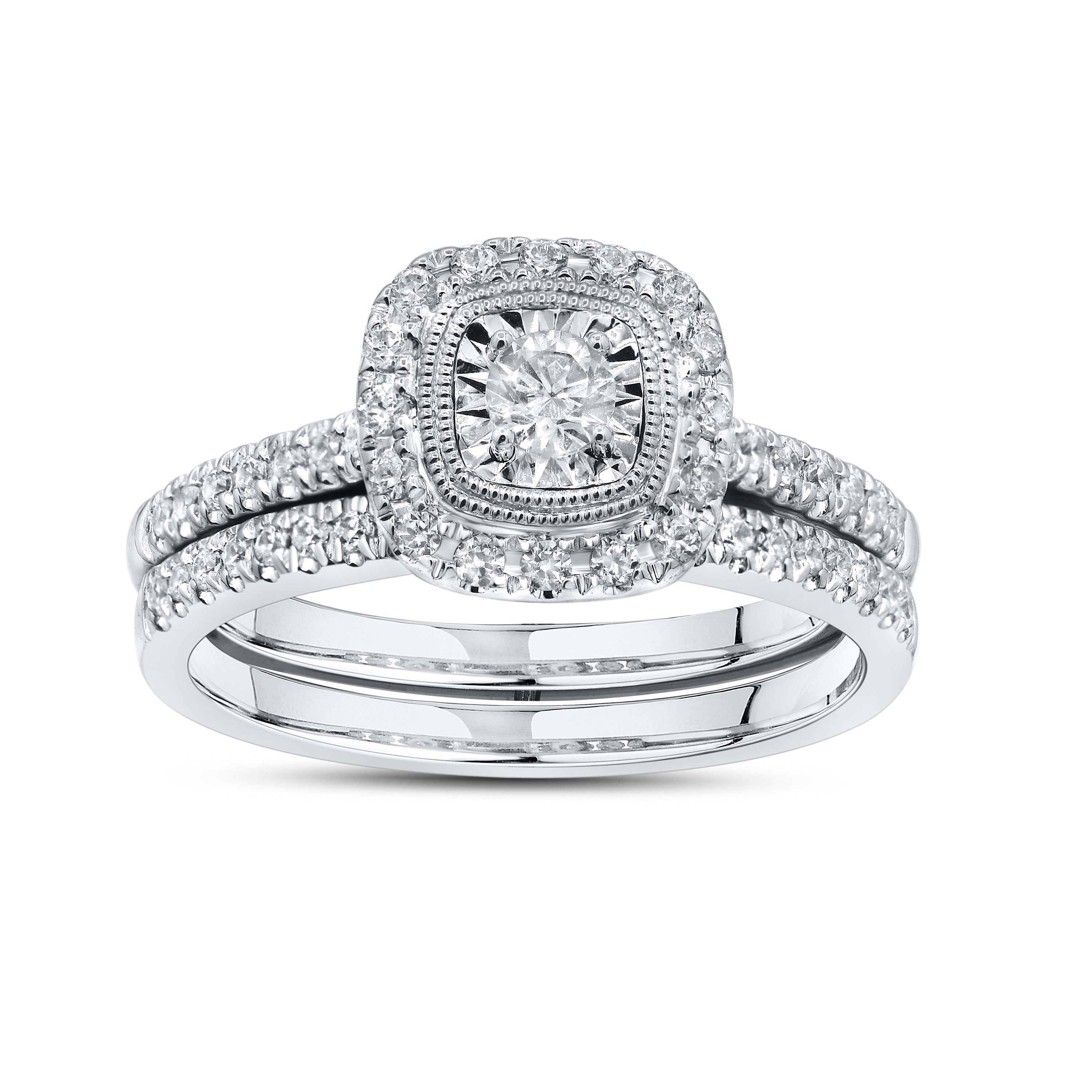 14KT WHITE GOLD 0.53 CTW DIAMOND BRIDAL SET