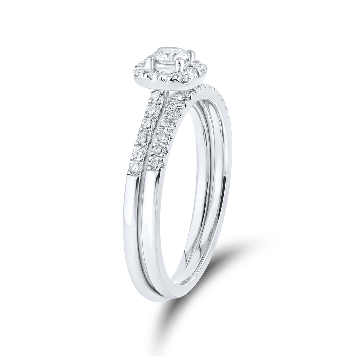 14KT WHITE GOLD 0.49 CTW DIAMOND BRIDAL RING SET