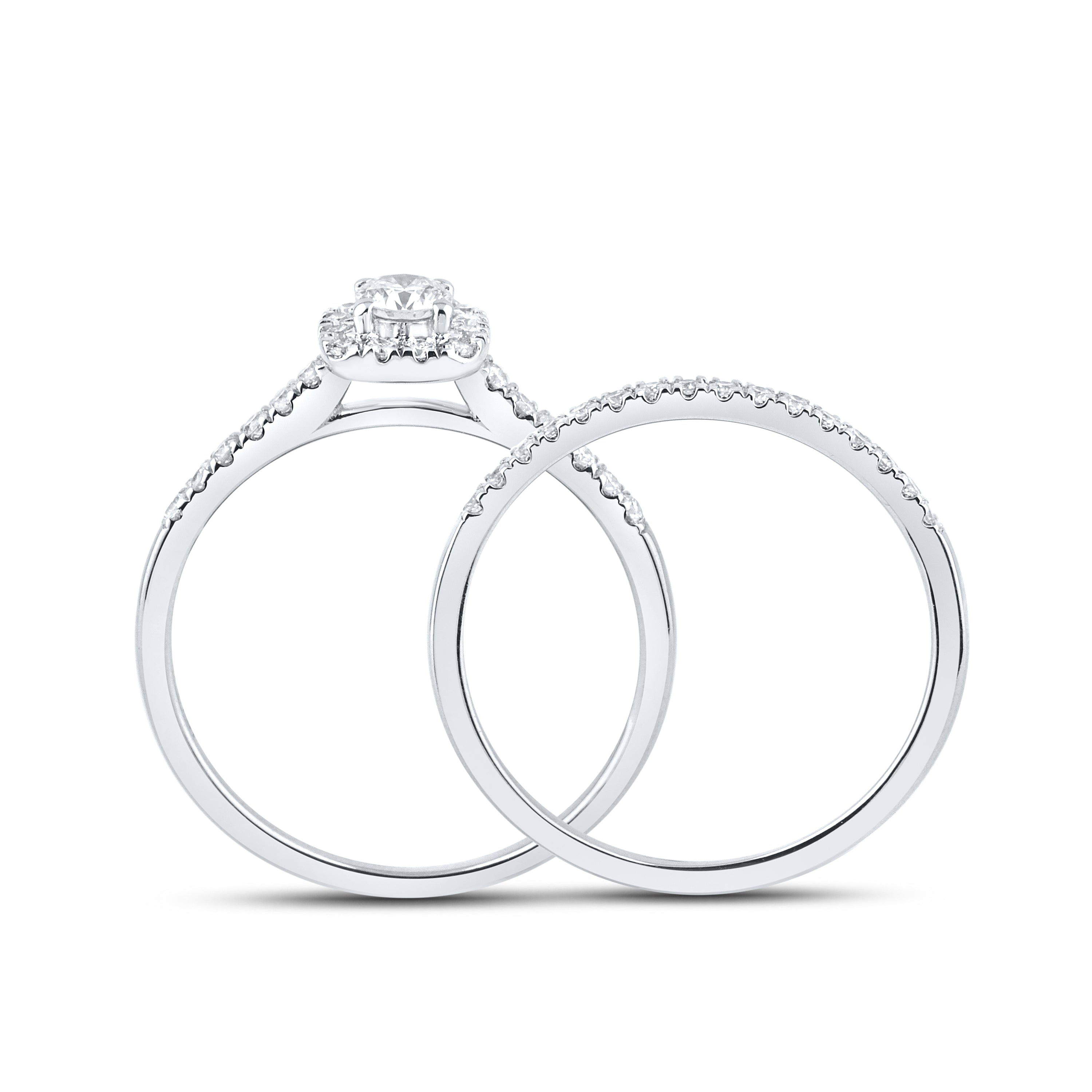 14KT WHITE GOLD 0.49 CTW DIAMOND BRIDAL RING SET