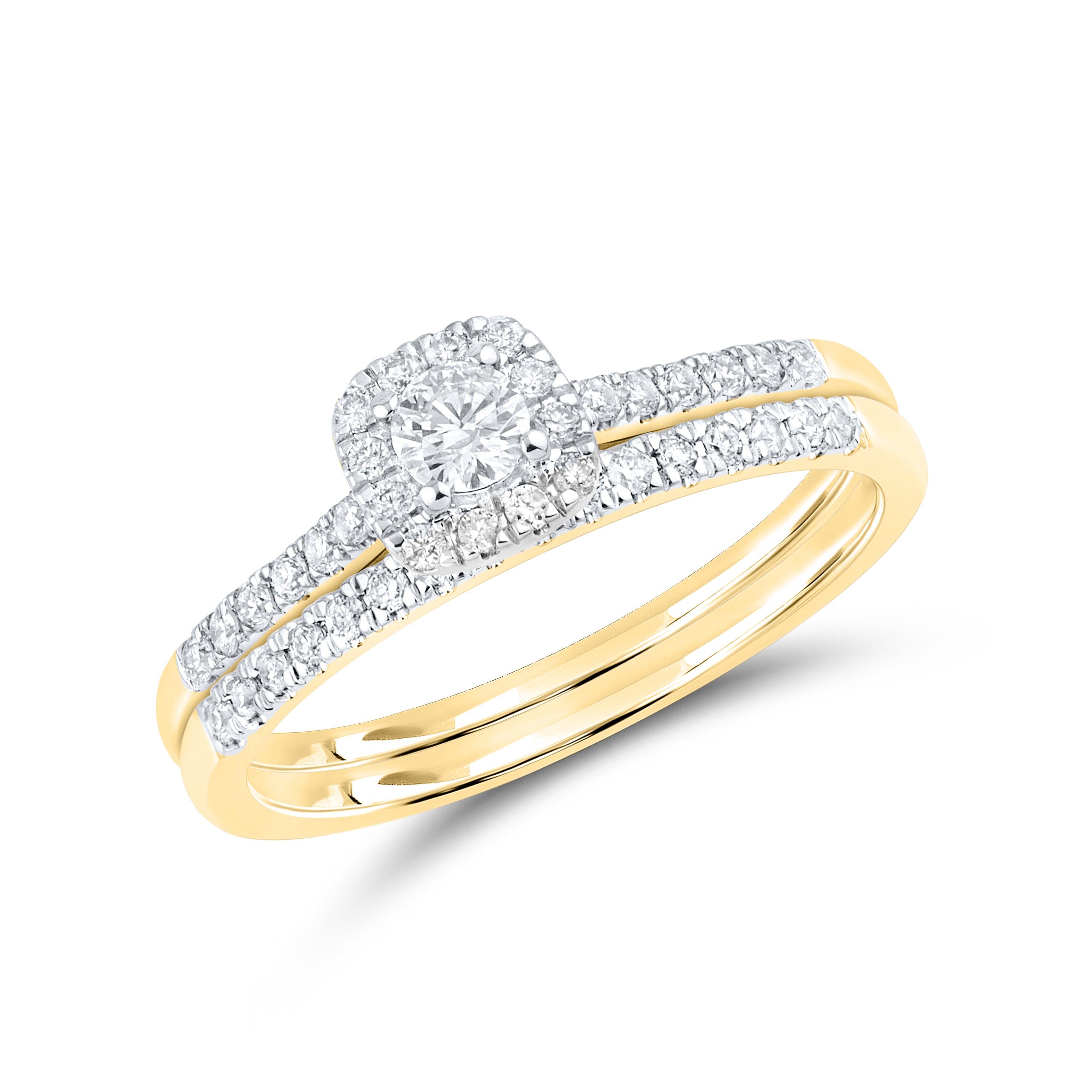 14KT YELLOW GOLD 0.49 CTW DIAMOND BRIDAL RING SET