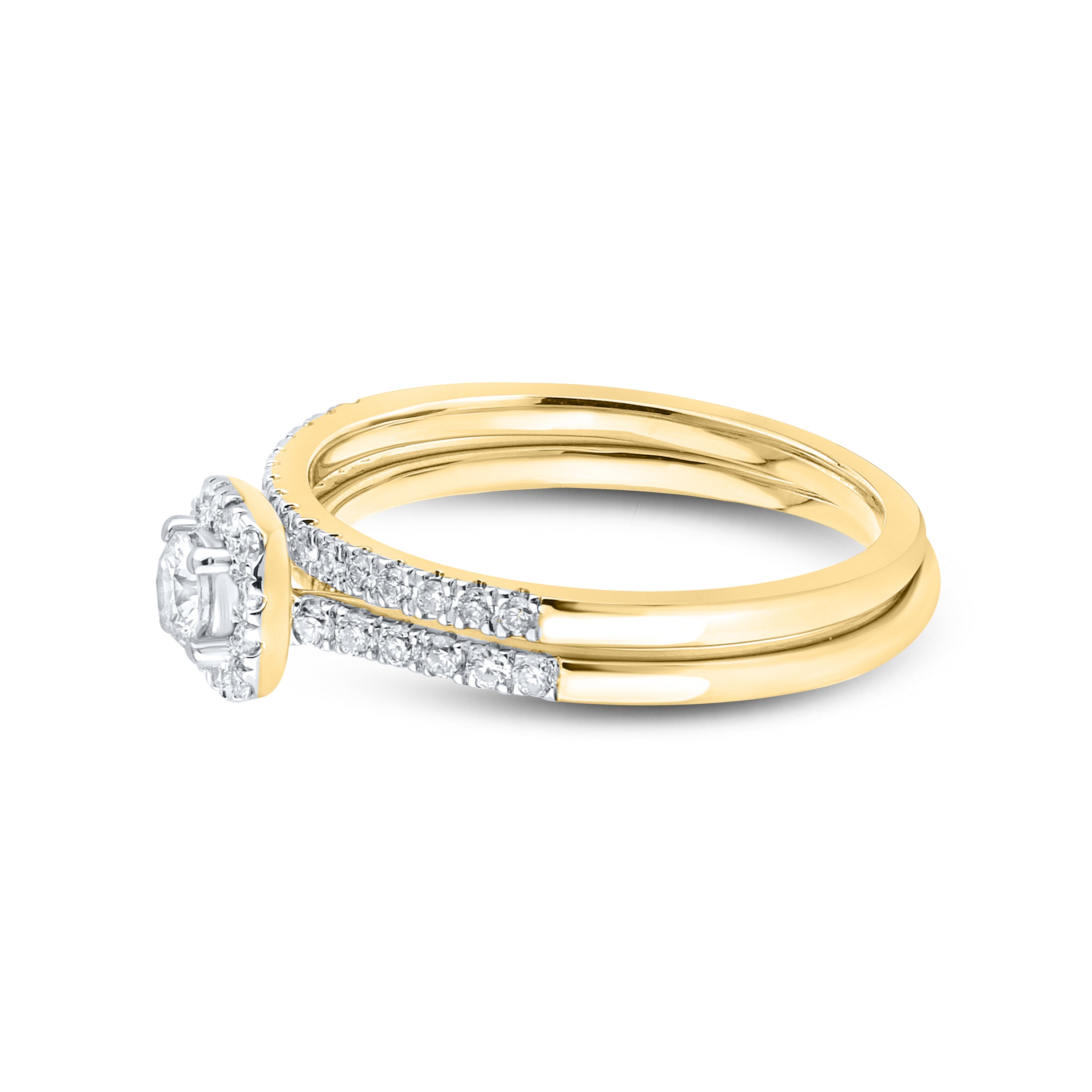 14KT YELLOW GOLD 0.49 CTW DIAMOND BRIDAL RING SET